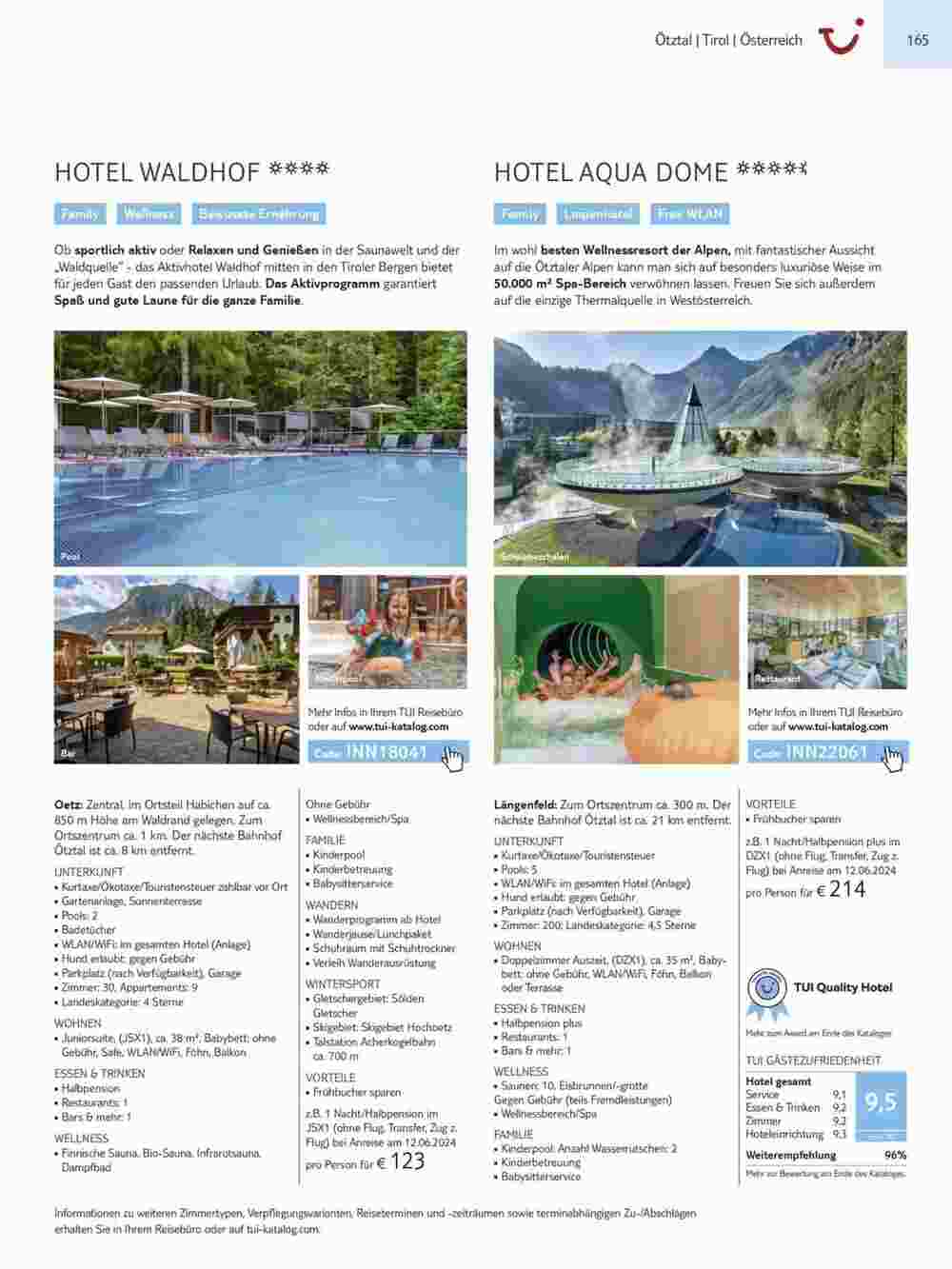Tui Reisebüro Flugblatt (ab 15.11.2023) - Angebote und Prospekt - Seite 165