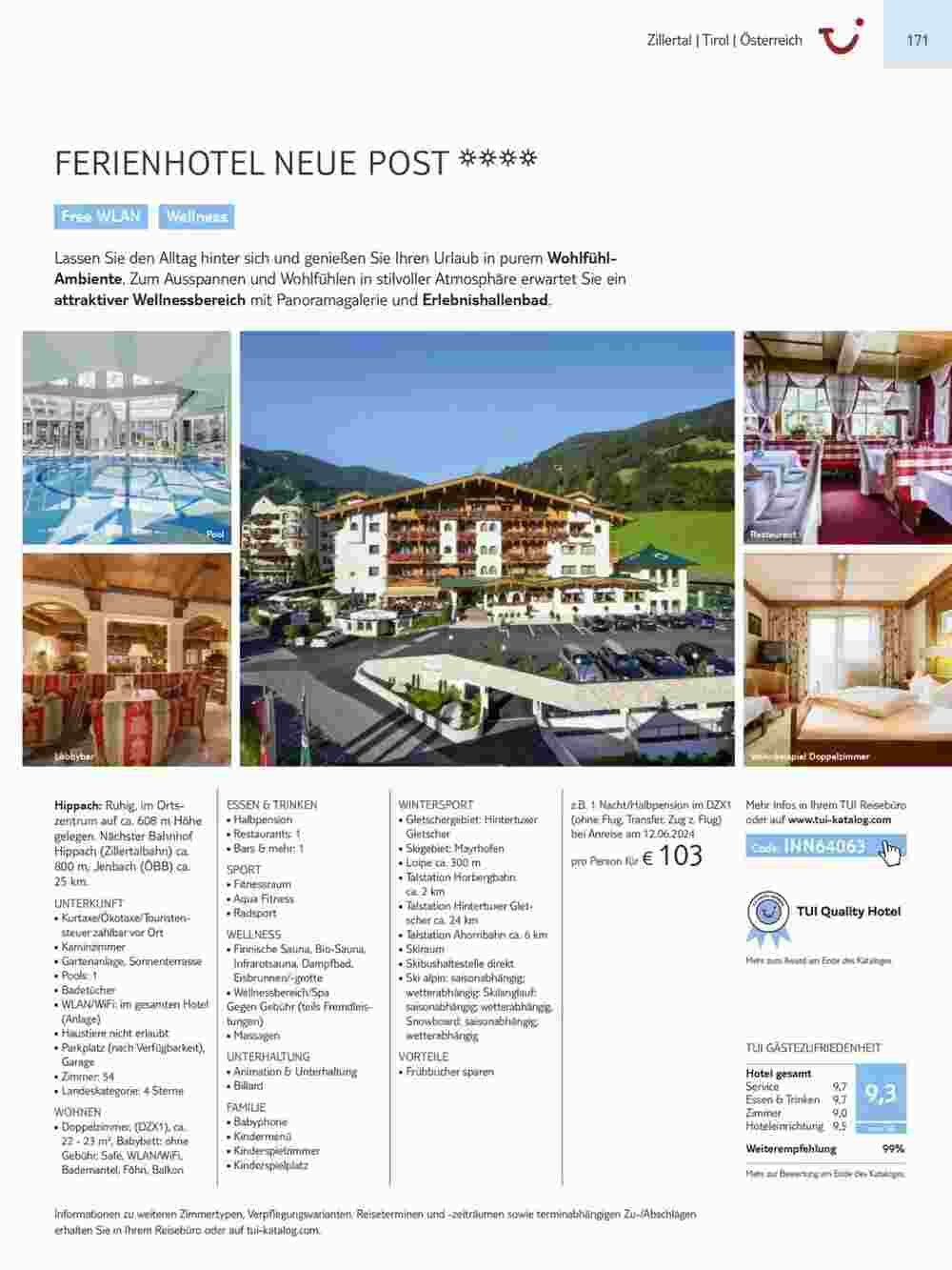 Tui Reisebüro Flugblatt (ab 15.11.2023) - Angebote und Prospekt - Seite 171