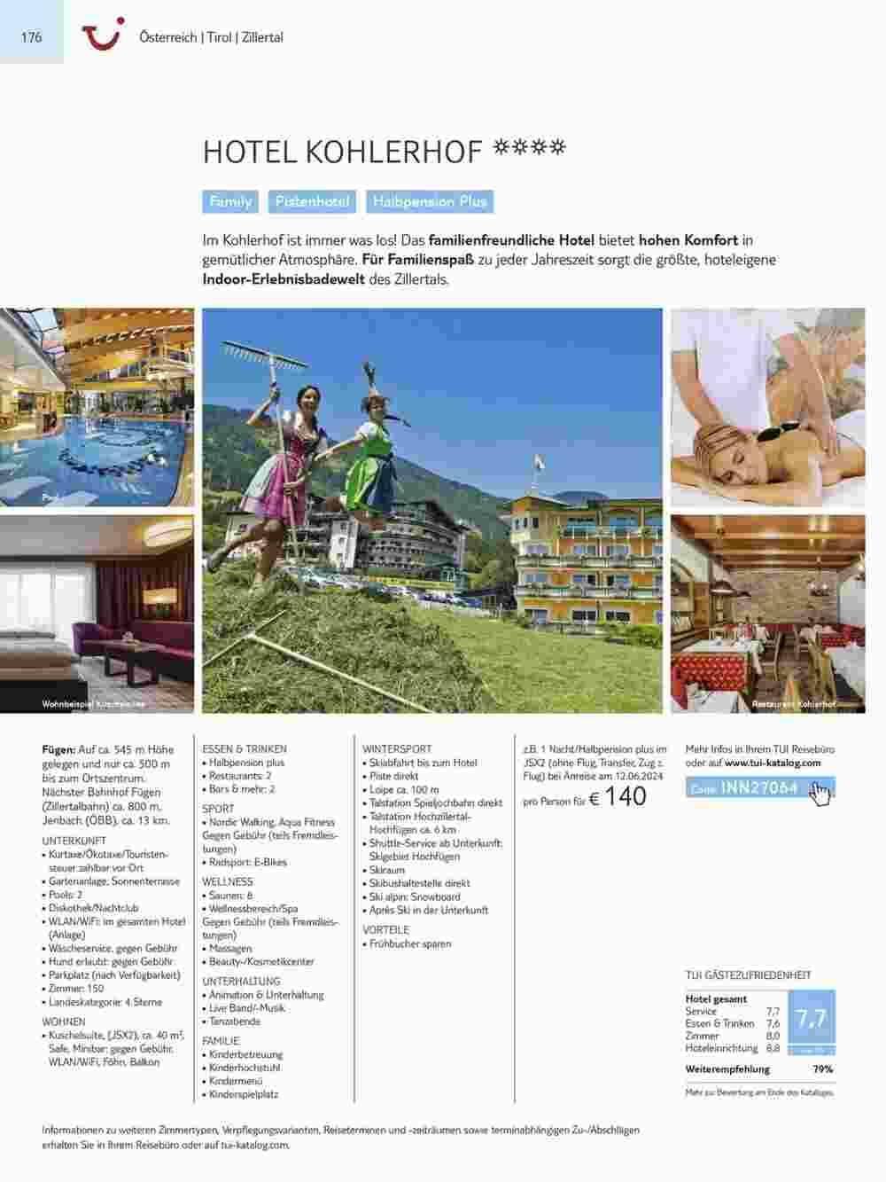 Tui Reisebüro Flugblatt (ab 15.11.2023) - Angebote und Prospekt - Seite 176
