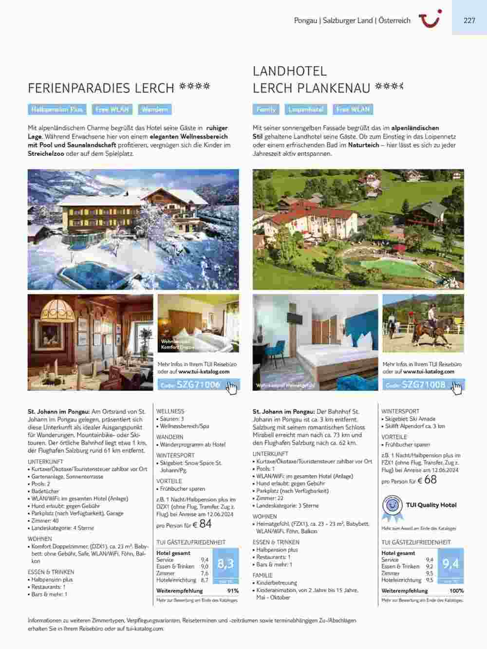 Tui Reisebüro Flugblatt (ab 15.11.2023) - Angebote und Prospekt - Seite 227