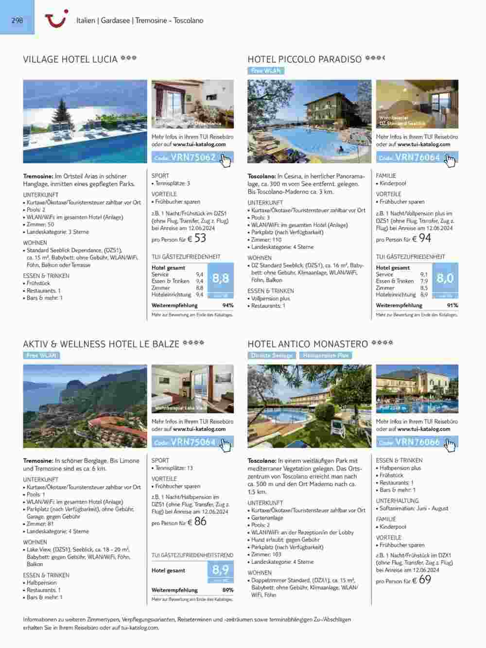 Tui Reisebüro Flugblatt (ab 15.11.2023) - Angebote und Prospekt - Seite 298