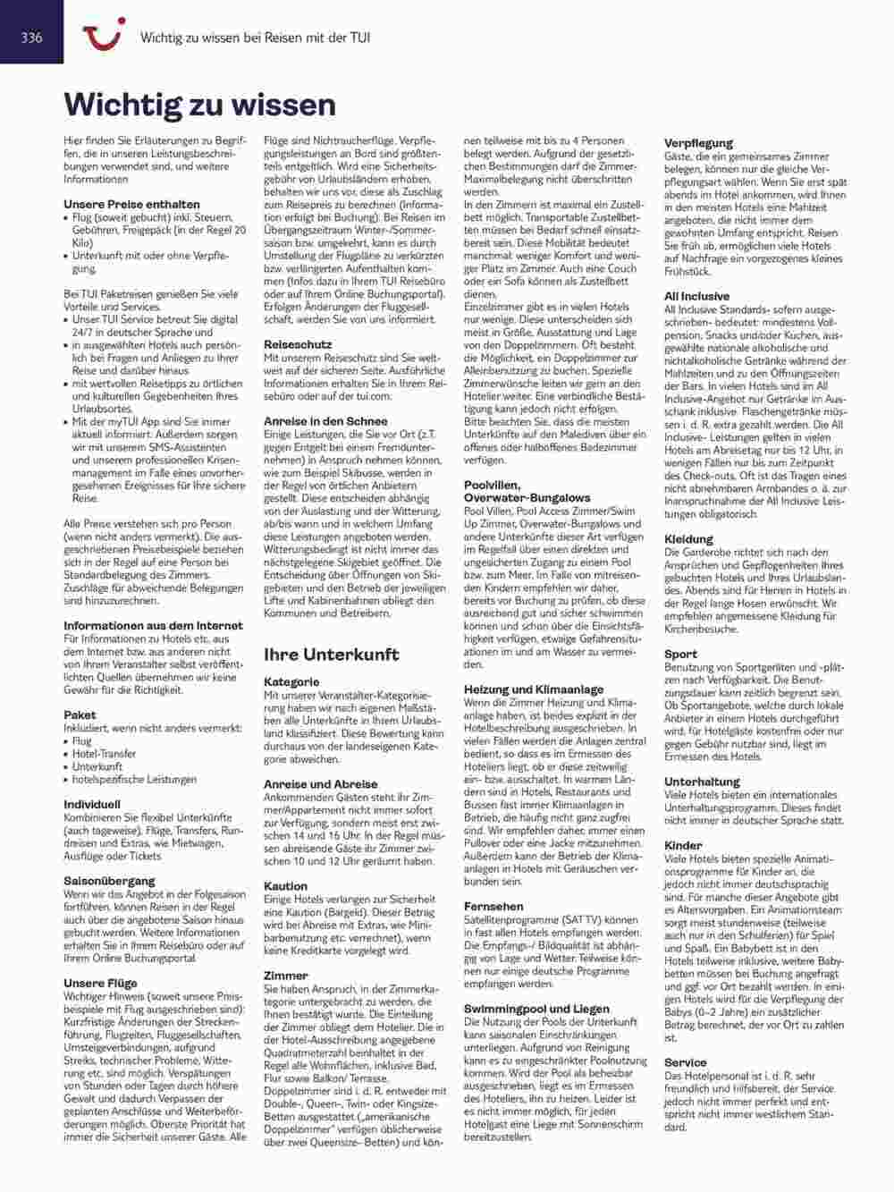 Tui Reisebüro Flugblatt (ab 15.11.2023) - Angebote und Prospekt - Seite 336