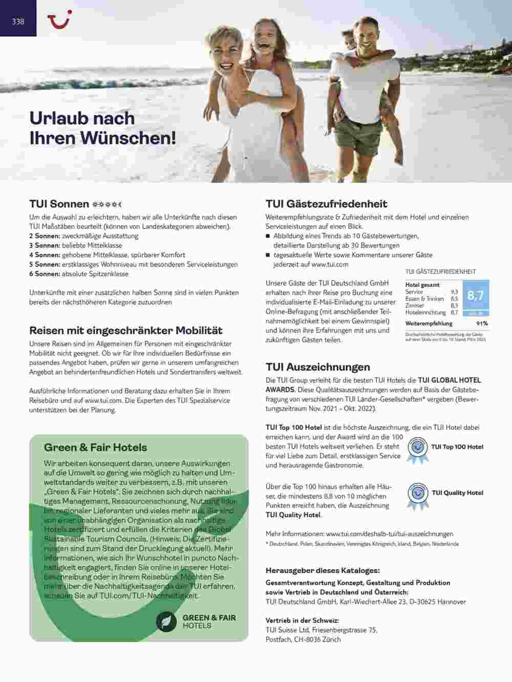 Tui Reisebüro Flugblatt (ab 15.11.2023) - Angebote und Prospekt - Seite 338