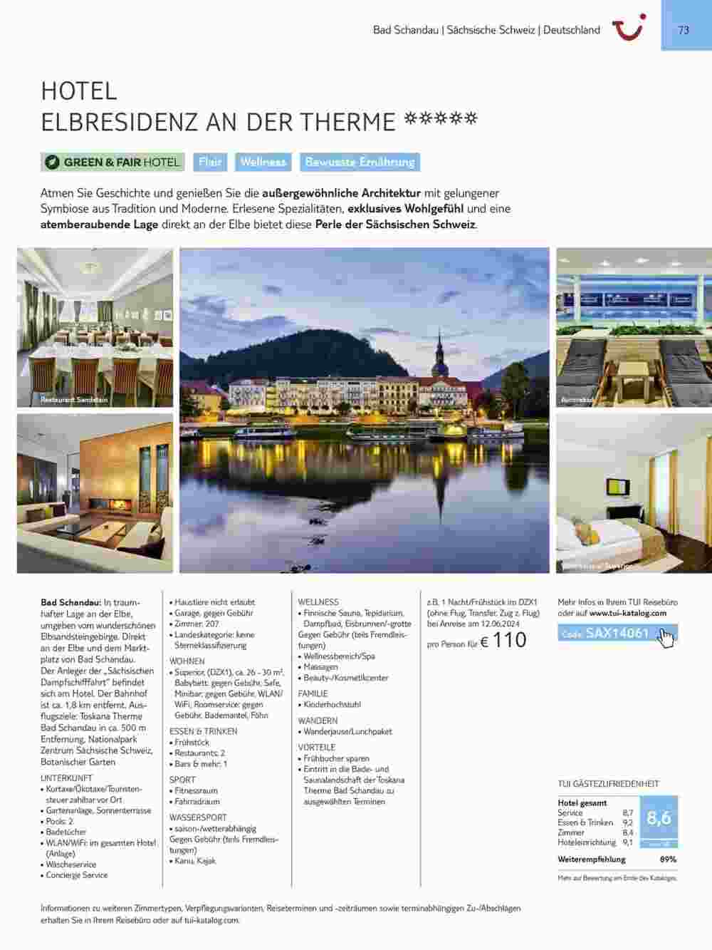 Tui Reisebüro Flugblatt (ab 15.11.2023) - Angebote und Prospekt - Seite 73
