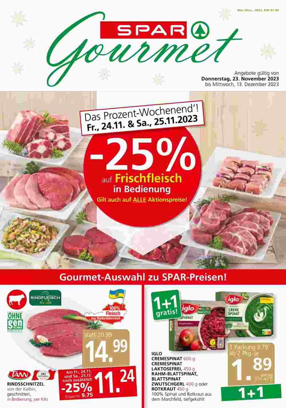 SPAR Gourmet Flugblatt (ab 23.11.2023) - Angebote und Prospekt - Seite 1