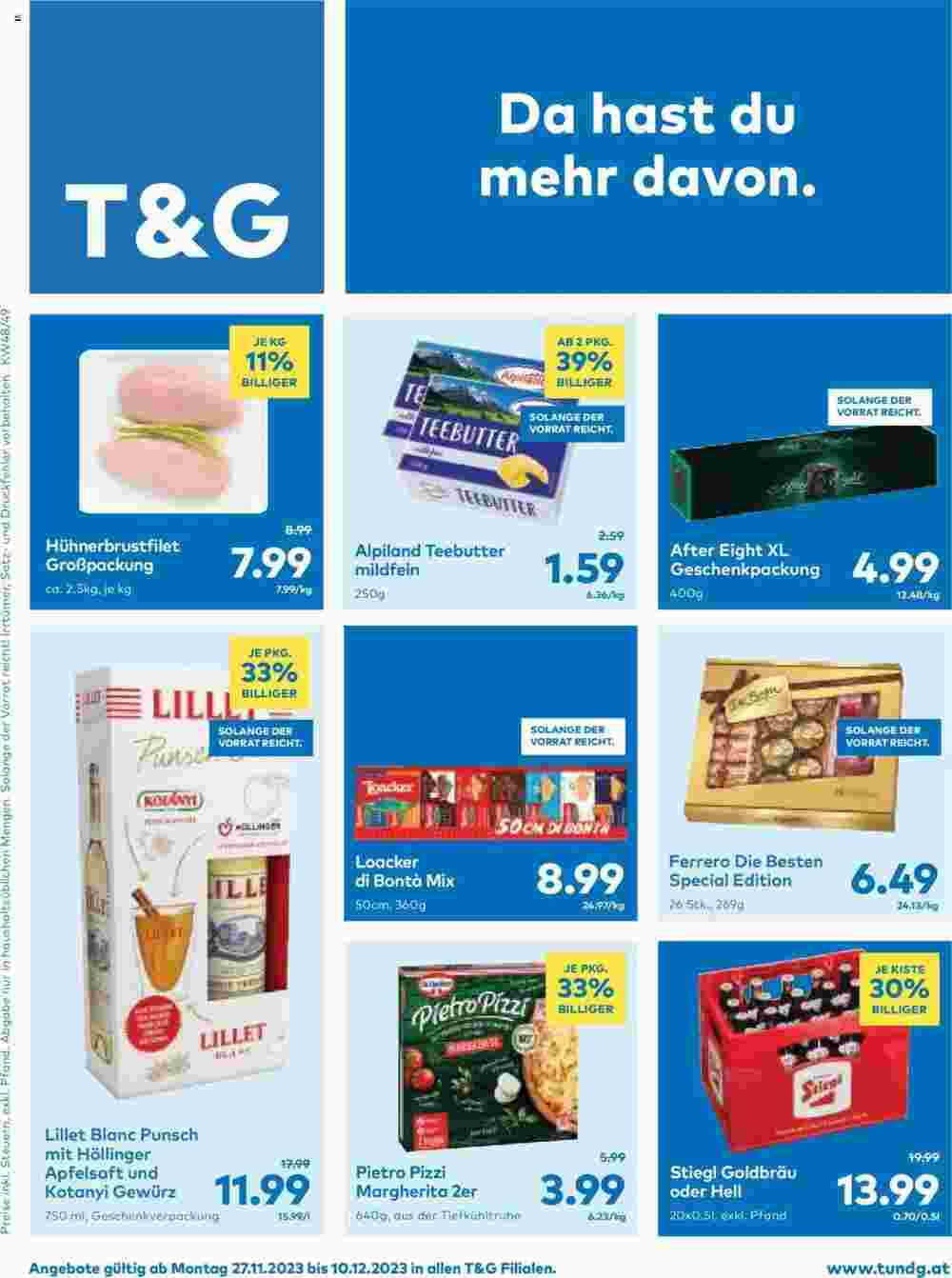 T&G Flugblatt (ab 27.11.2023) - Angebote und Prospekt - Seite 1