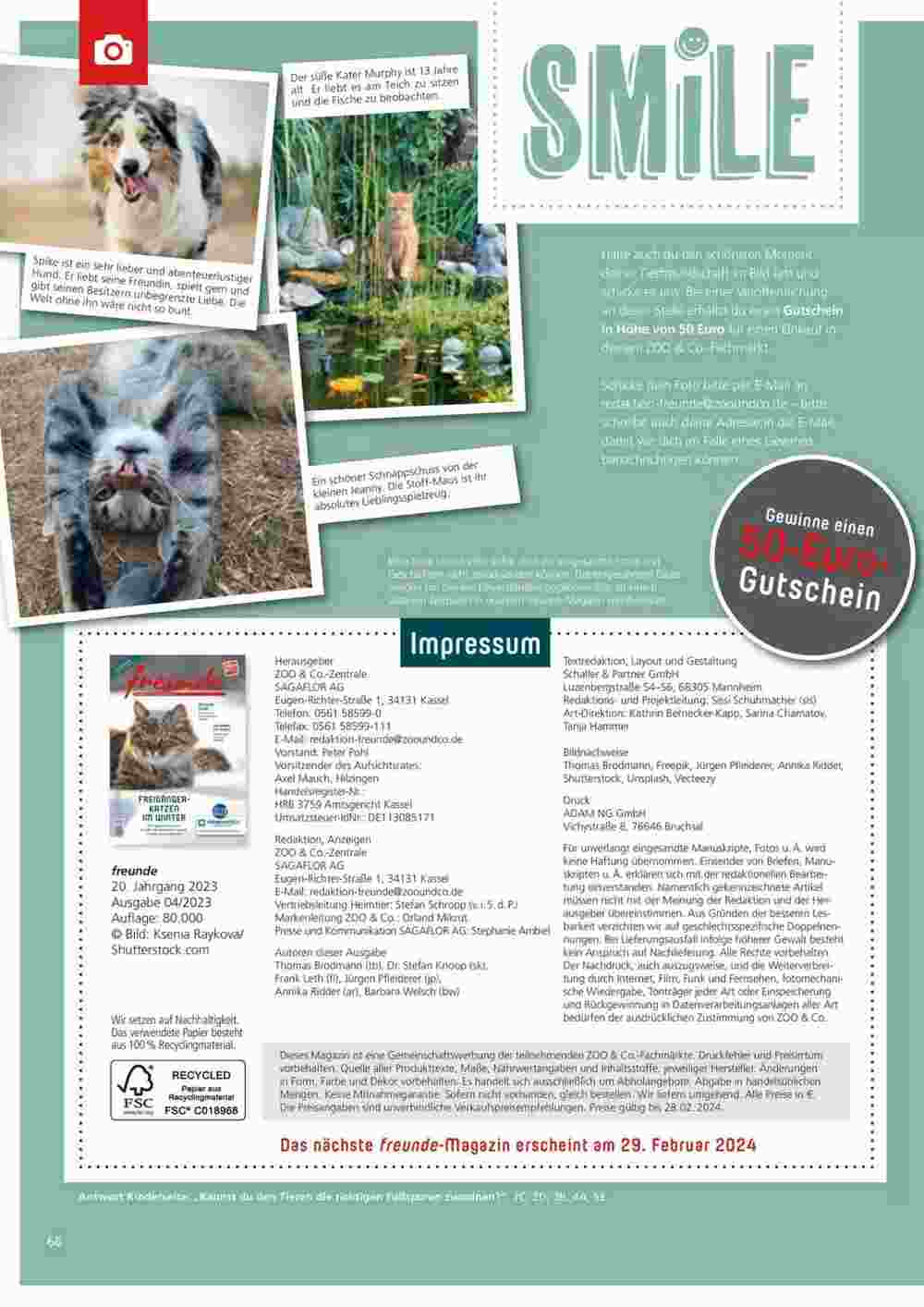 ZOO & Co Flugblatt (ab 30.11.2023) - Angebote und Prospekt - Seite 66