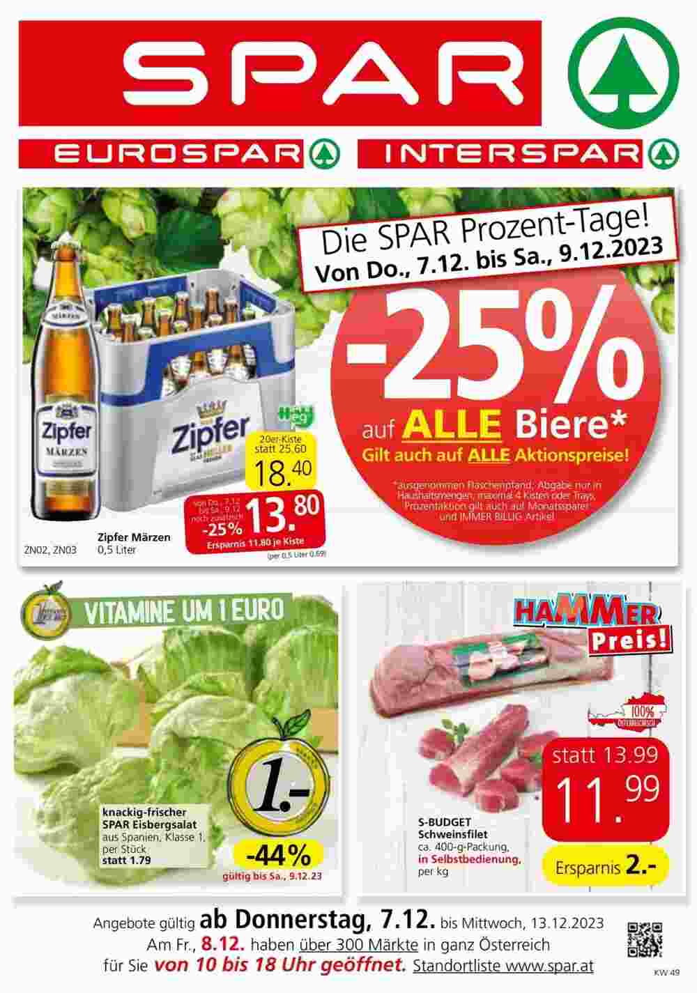 Eurospar Flugblatt (ab 07.12.2023) - Angebote und Prospekt - Seite 1