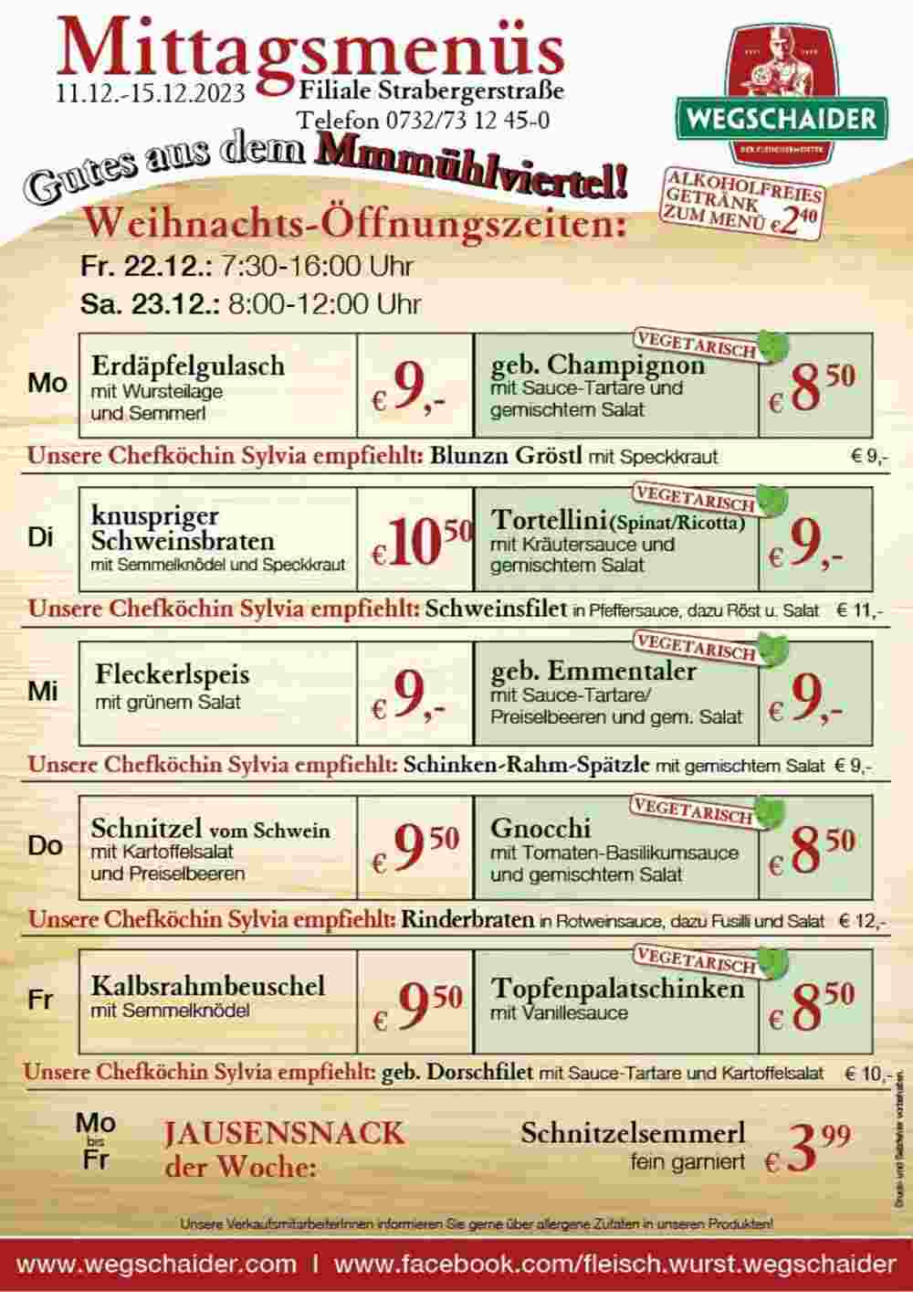 Wegschaider Flugblatt (ab 11.12.2023) - Angebote und Prospekt - Seite 1