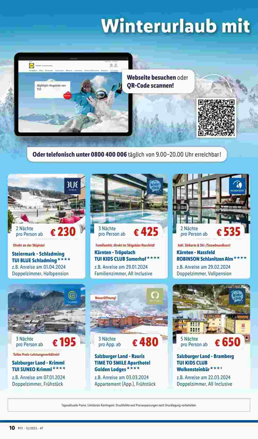 Lidl Reisen Flugblatt (ab 12.12.2023) - Angebote und Prospekt - Seite 10