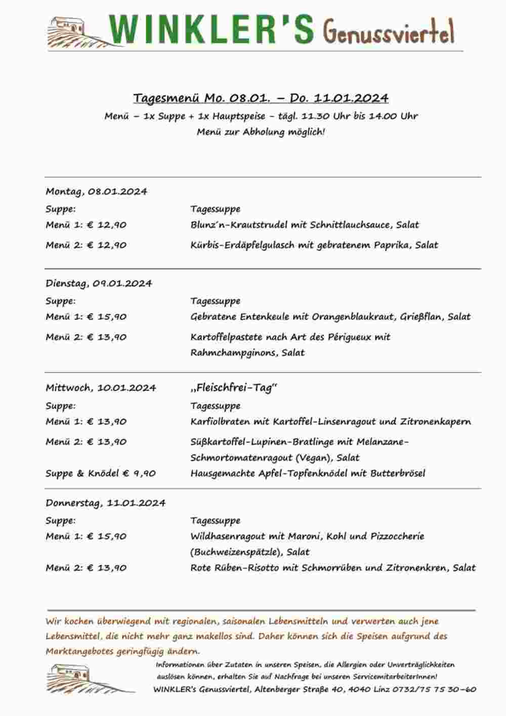 Winkler Markt Flugblatt (ab 08.01.2024) - Angebote und Prospekt - Seite 1