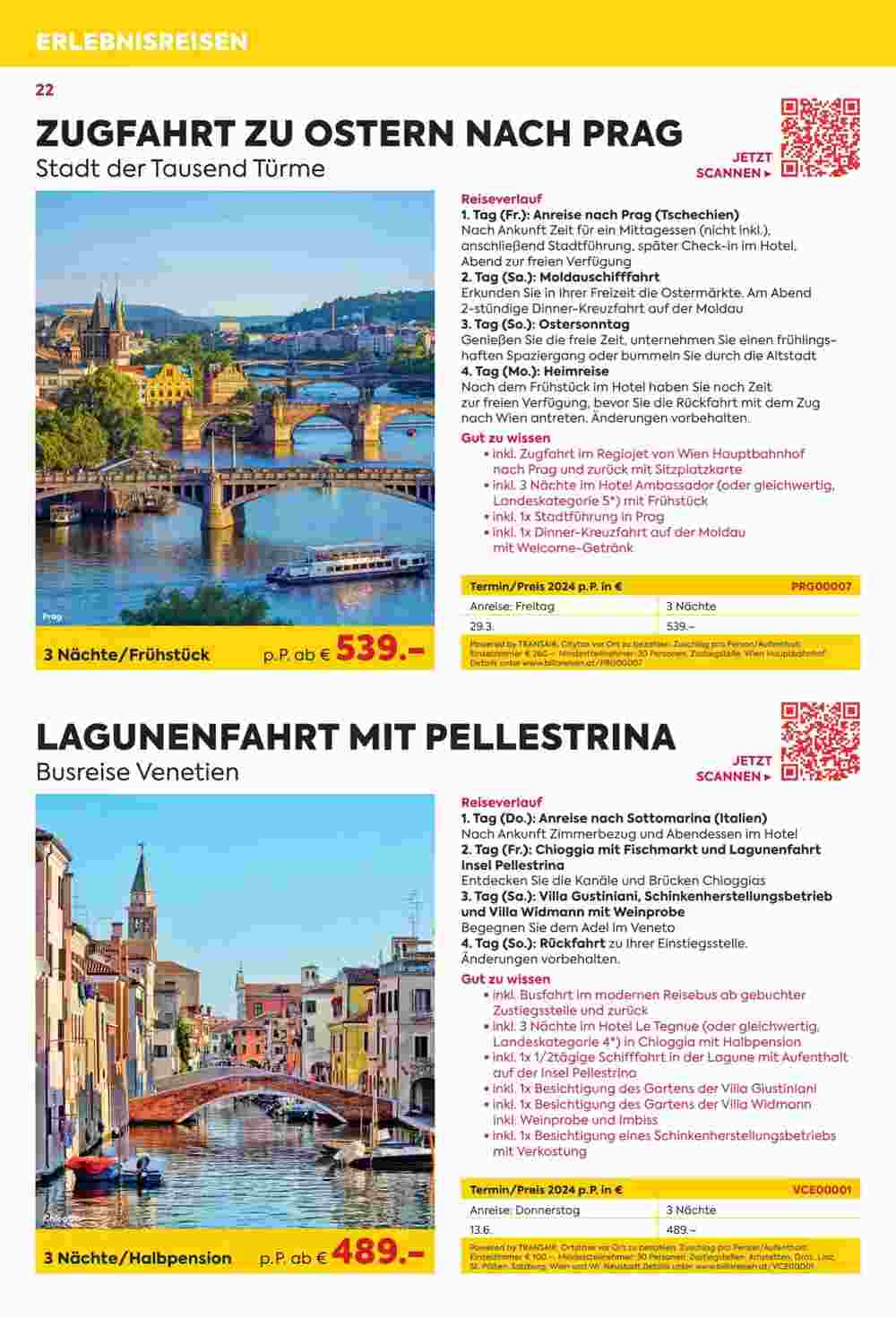 Billa Reisen Flugblatt (ab 10.01.2024) - Angebote und Prospekt - Seite 22