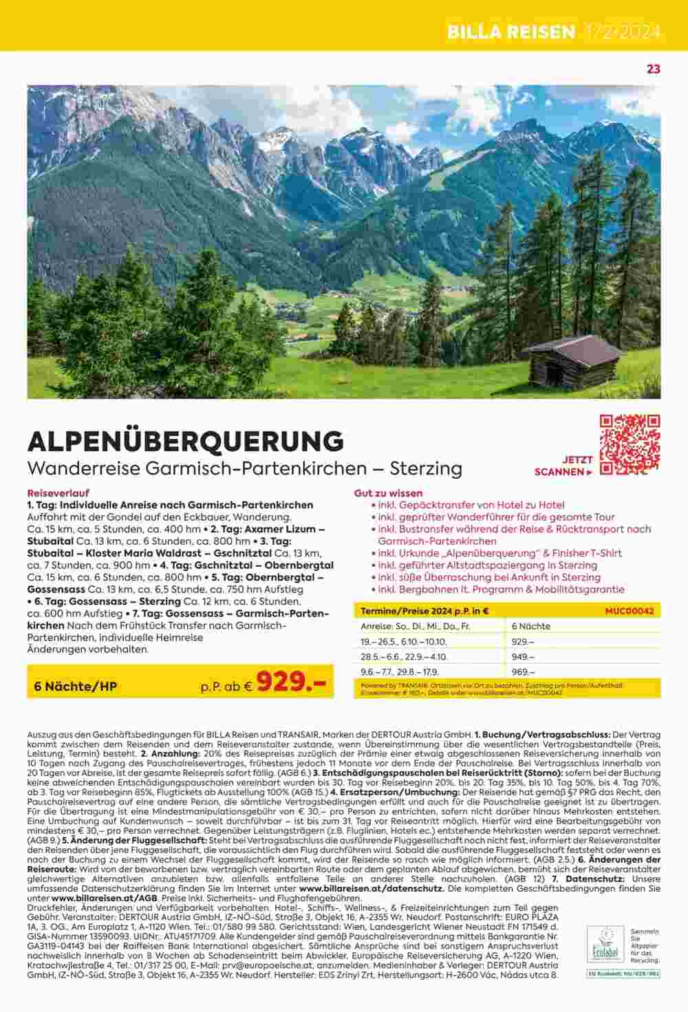 Billa Reisen Flugblatt (ab 10.01.2024) - Angebote und Prospekt - Seite 23