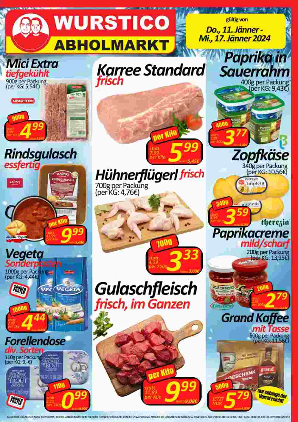 Wurstico Flugblatt (ab 11.01.2024) - Angebote und Prospekt - Seite 1