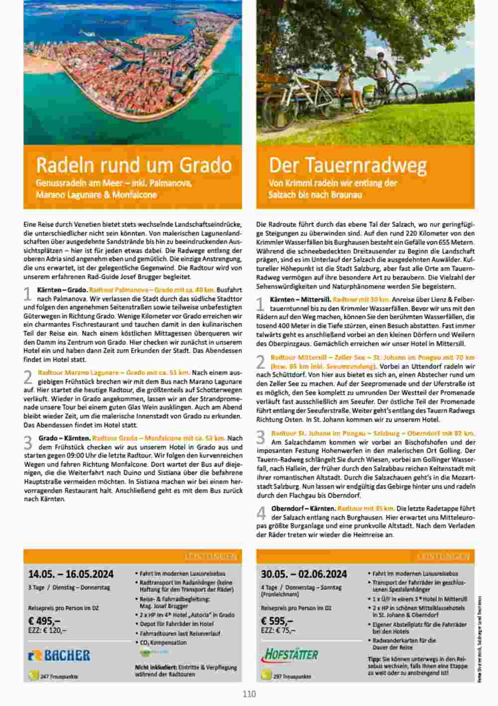 Bacher Reisen Flugblatt (ab 01.03.2024) - Angebote und Prospekt - Seite 110