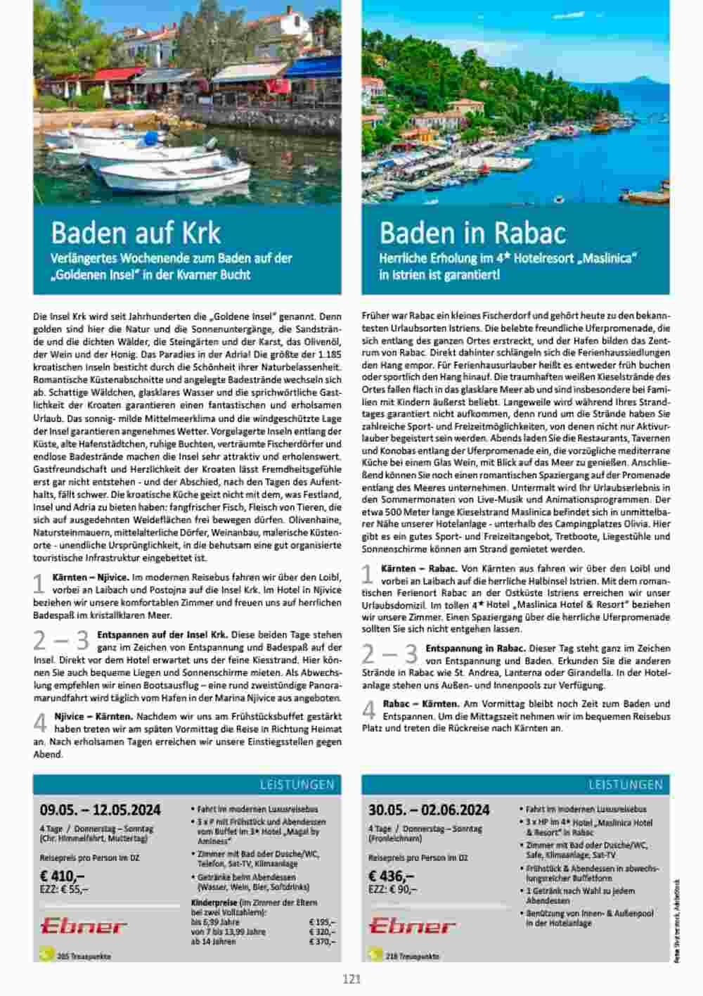 Bacher Reisen Flugblatt (ab 01.03.2024) - Angebote und Prospekt - Seite 121