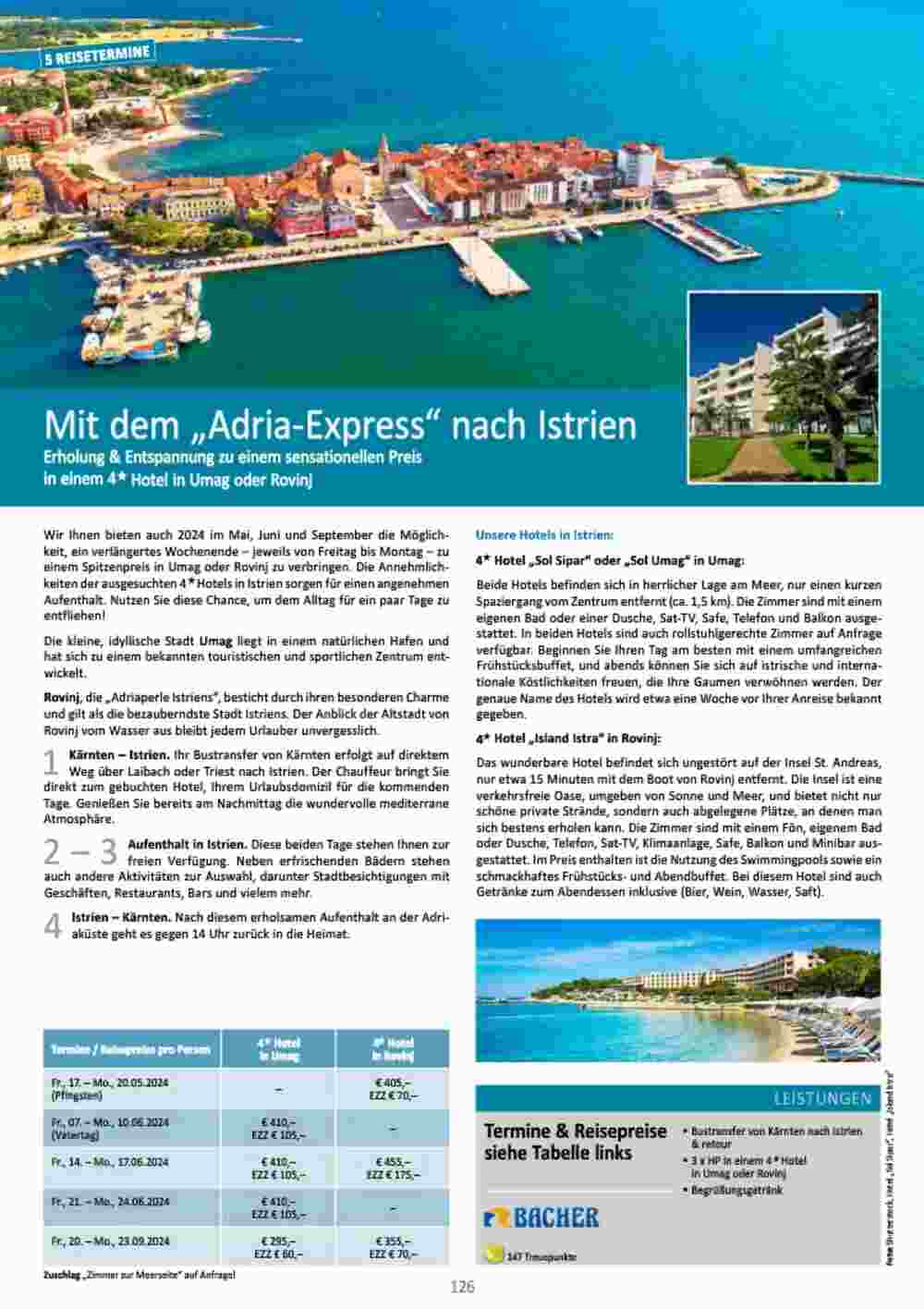 Bacher Reisen Flugblatt (ab 01.03.2024) - Angebote und Prospekt - Seite 126