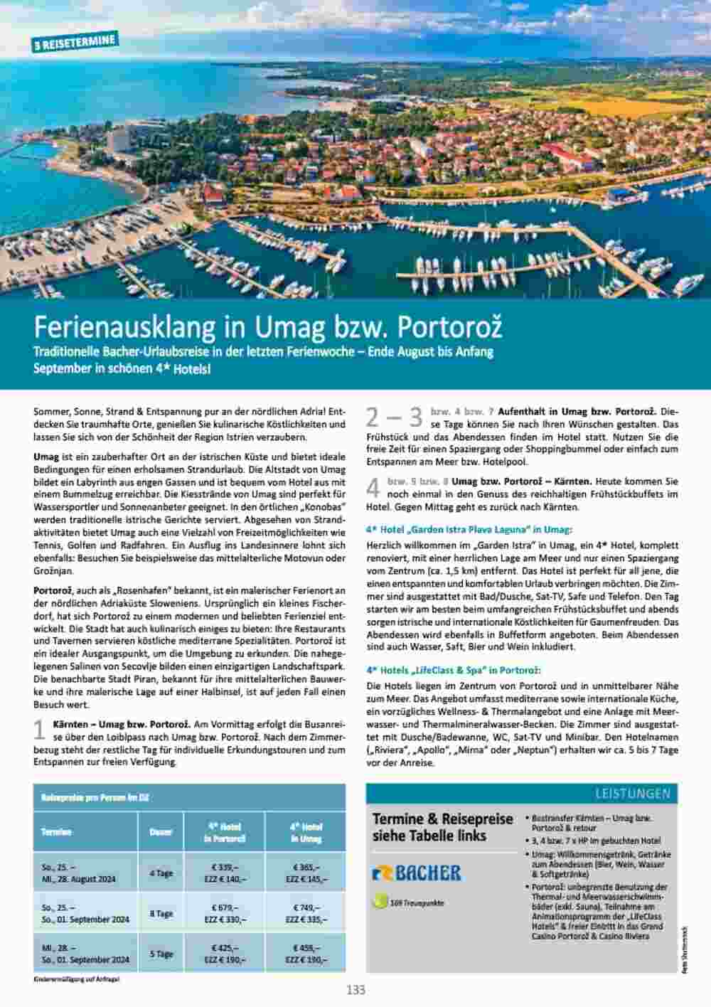 Bacher Reisen Flugblatt (ab 01.03.2024) - Angebote und Prospekt - Seite 133