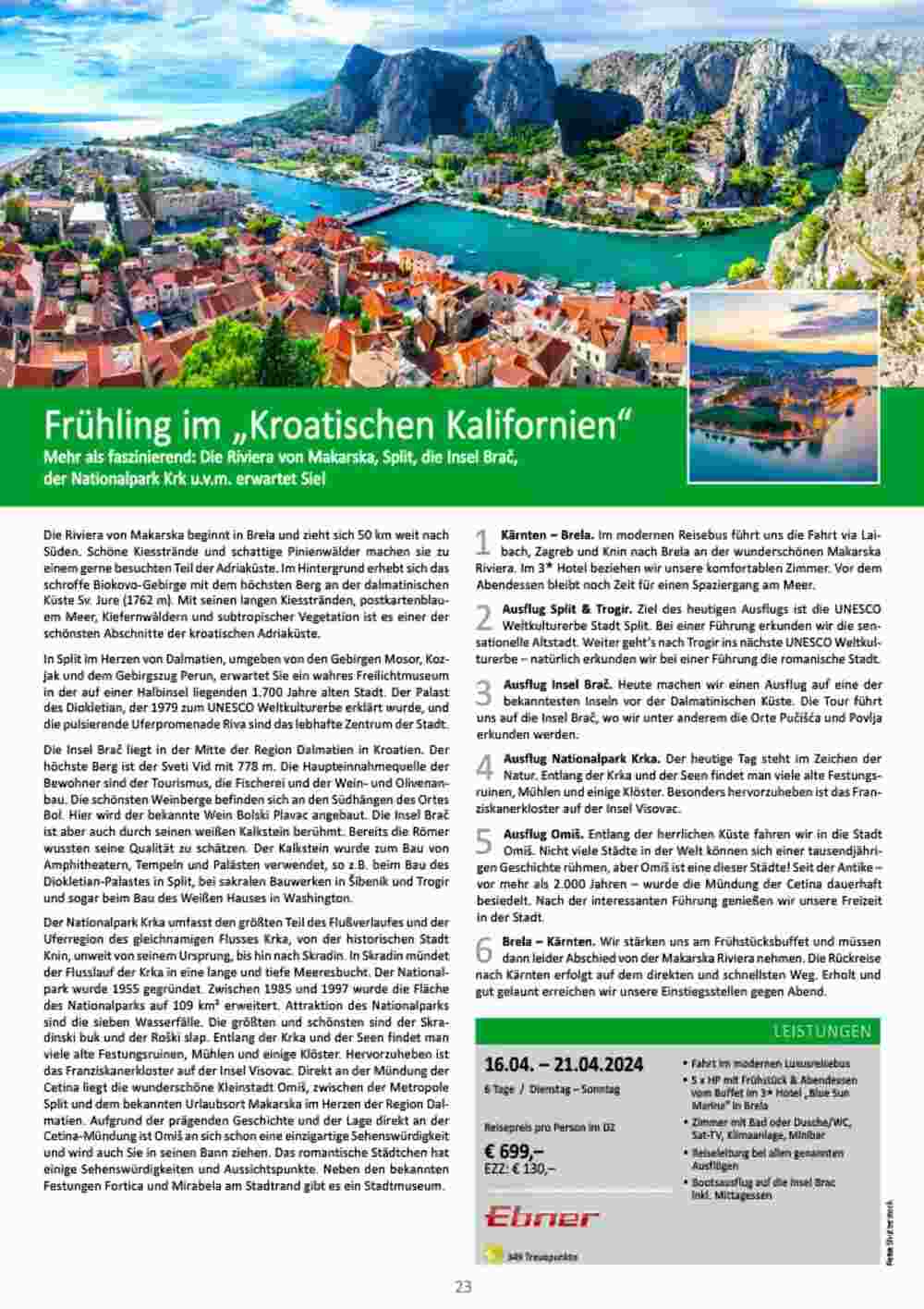 Bacher Reisen Flugblatt (ab 01.03.2024) - Angebote und Prospekt - Seite 23