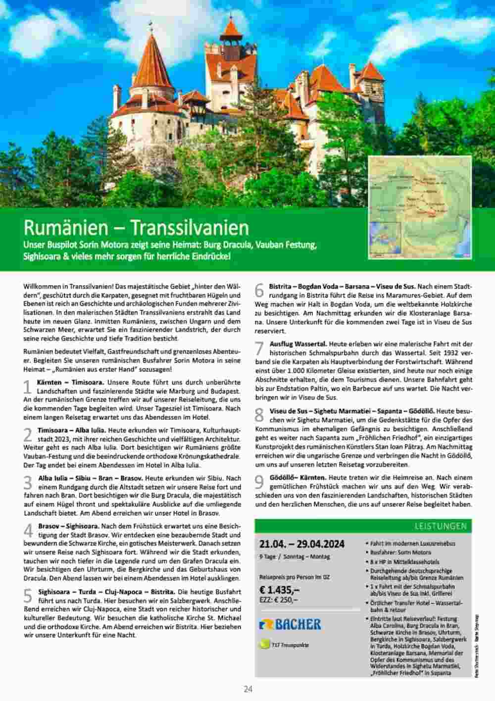 Bacher Reisen Flugblatt (ab 01.03.2024) - Angebote und Prospekt - Seite 24