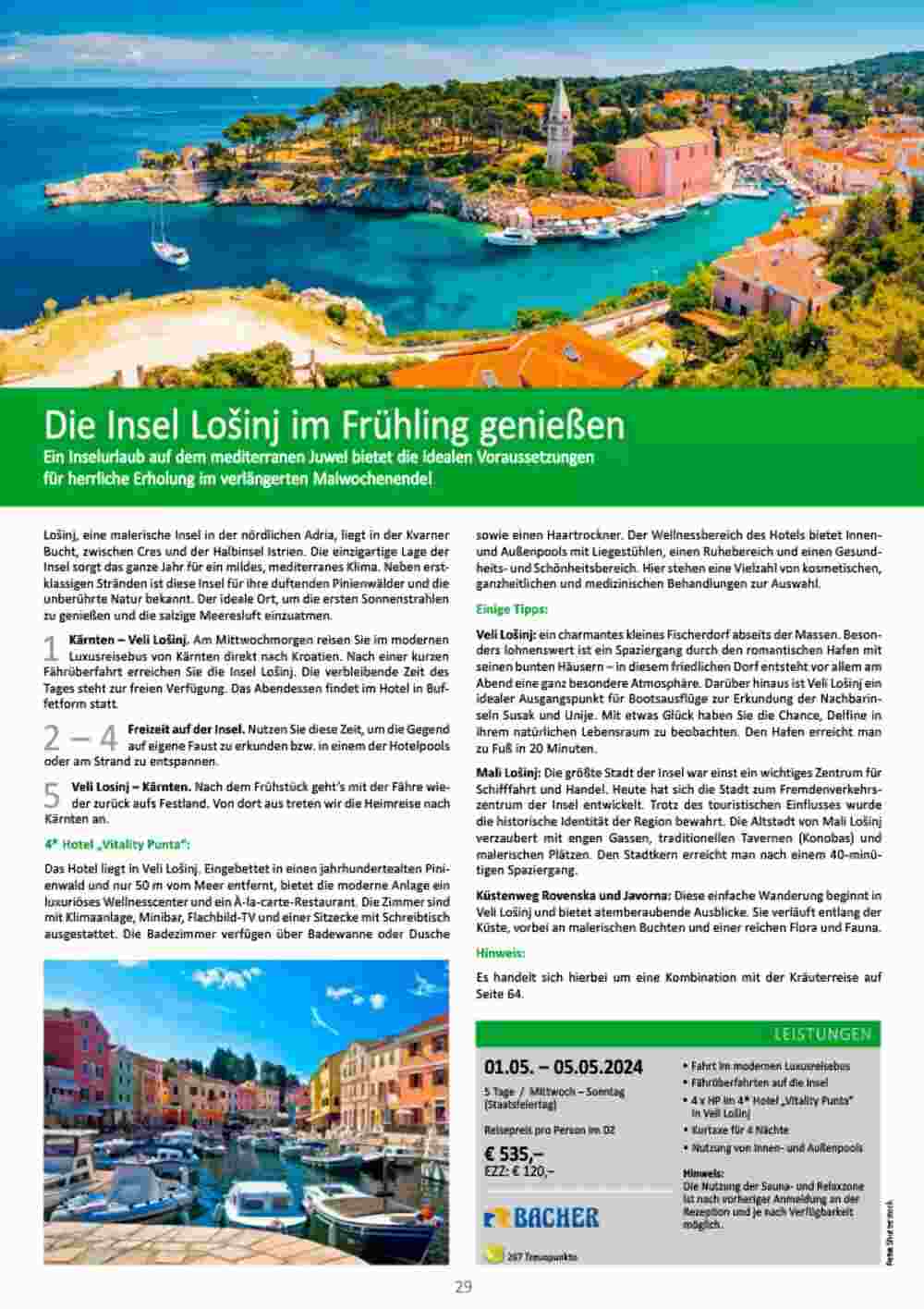 Bacher Reisen Flugblatt (ab 01.03.2024) - Angebote und Prospekt - Seite 29