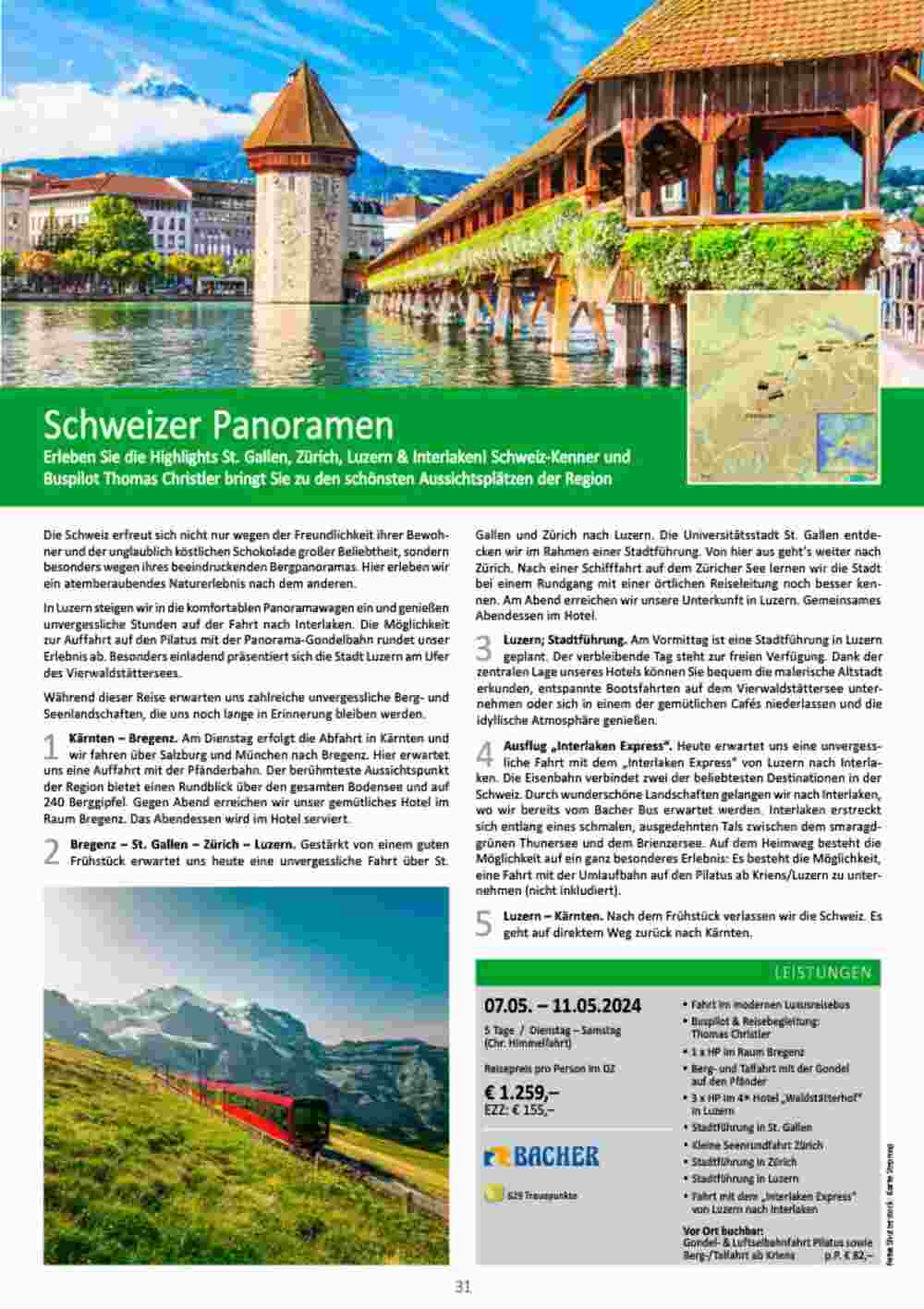 Bacher Reisen Flugblatt (ab 01.03.2024) - Angebote und Prospekt - Seite 31