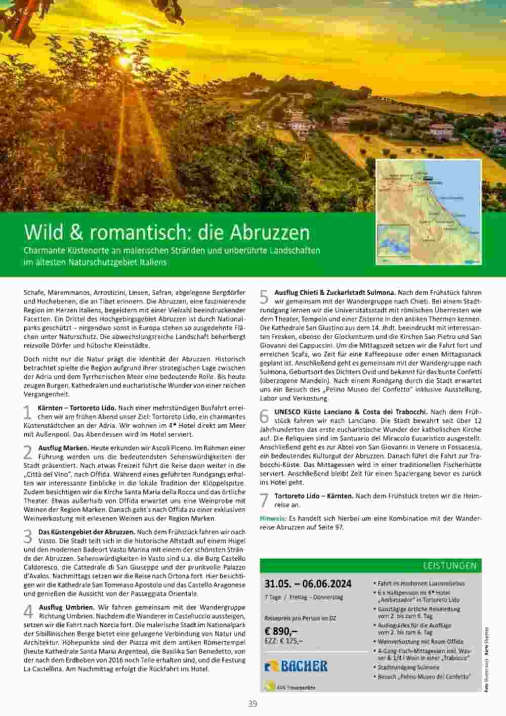 Bacher Reisen Flugblatt (ab 01.03.2024) - Angebote und Prospekt - Seite 39