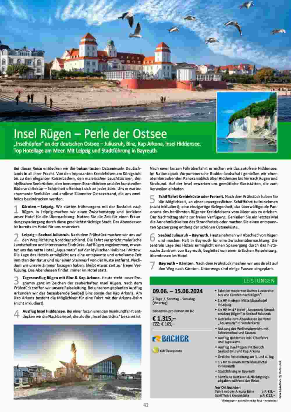 Bacher Reisen Flugblatt (ab 01.03.2024) - Angebote und Prospekt - Seite 41