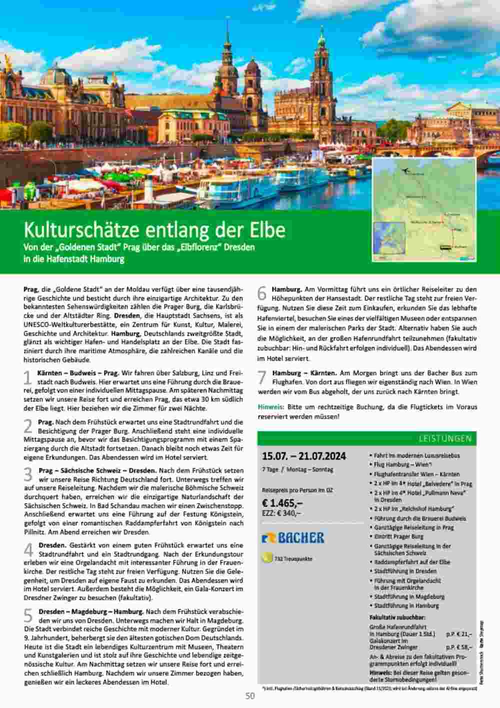 Bacher Reisen Flugblatt (ab 01.03.2024) - Angebote und Prospekt - Seite 50