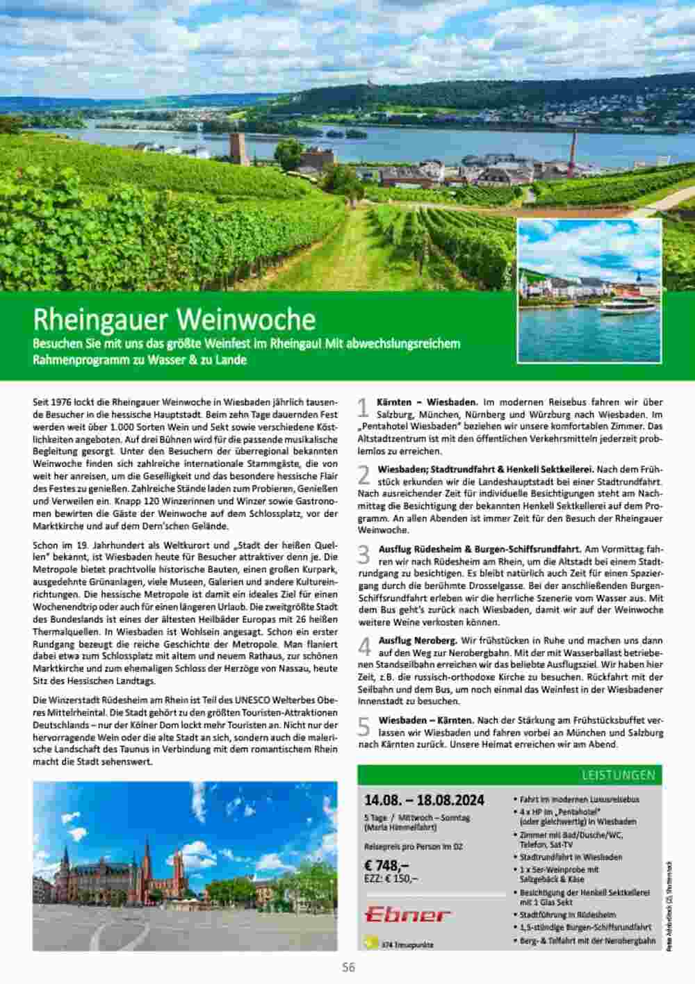 Bacher Reisen Flugblatt (ab 01.03.2024) - Angebote und Prospekt - Seite 56