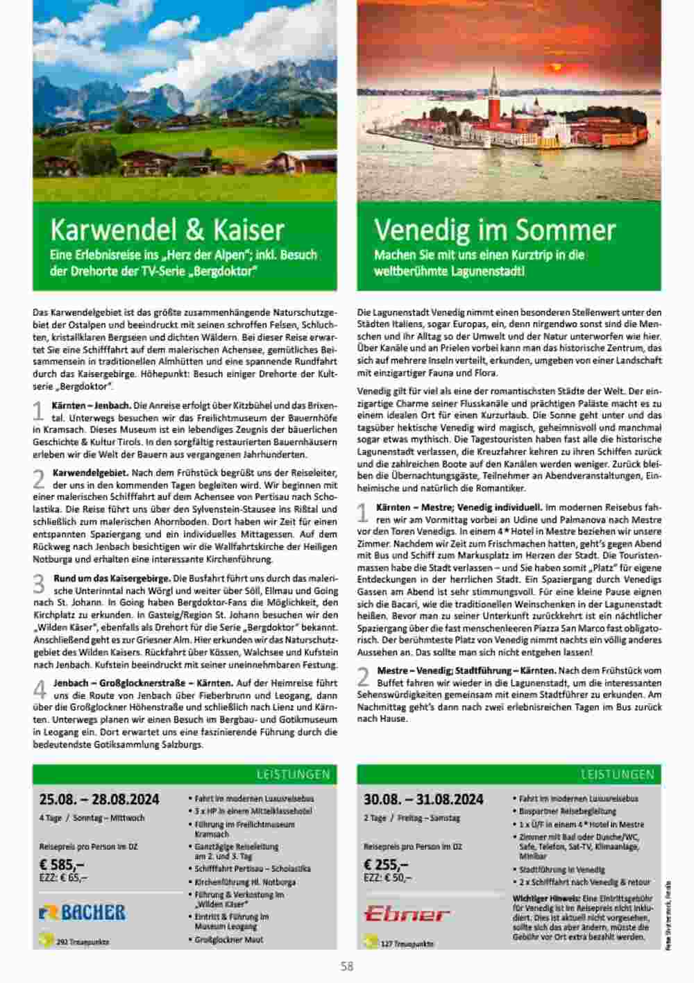 Bacher Reisen Flugblatt (ab 01.03.2024) - Angebote und Prospekt - Seite 58