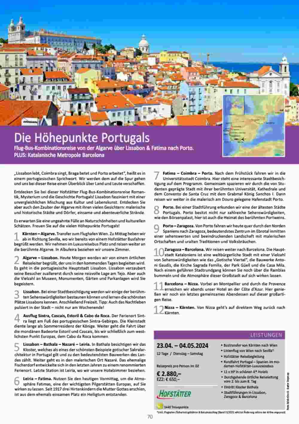 Bacher Reisen Flugblatt (ab 01.03.2024) - Angebote und Prospekt - Seite 70