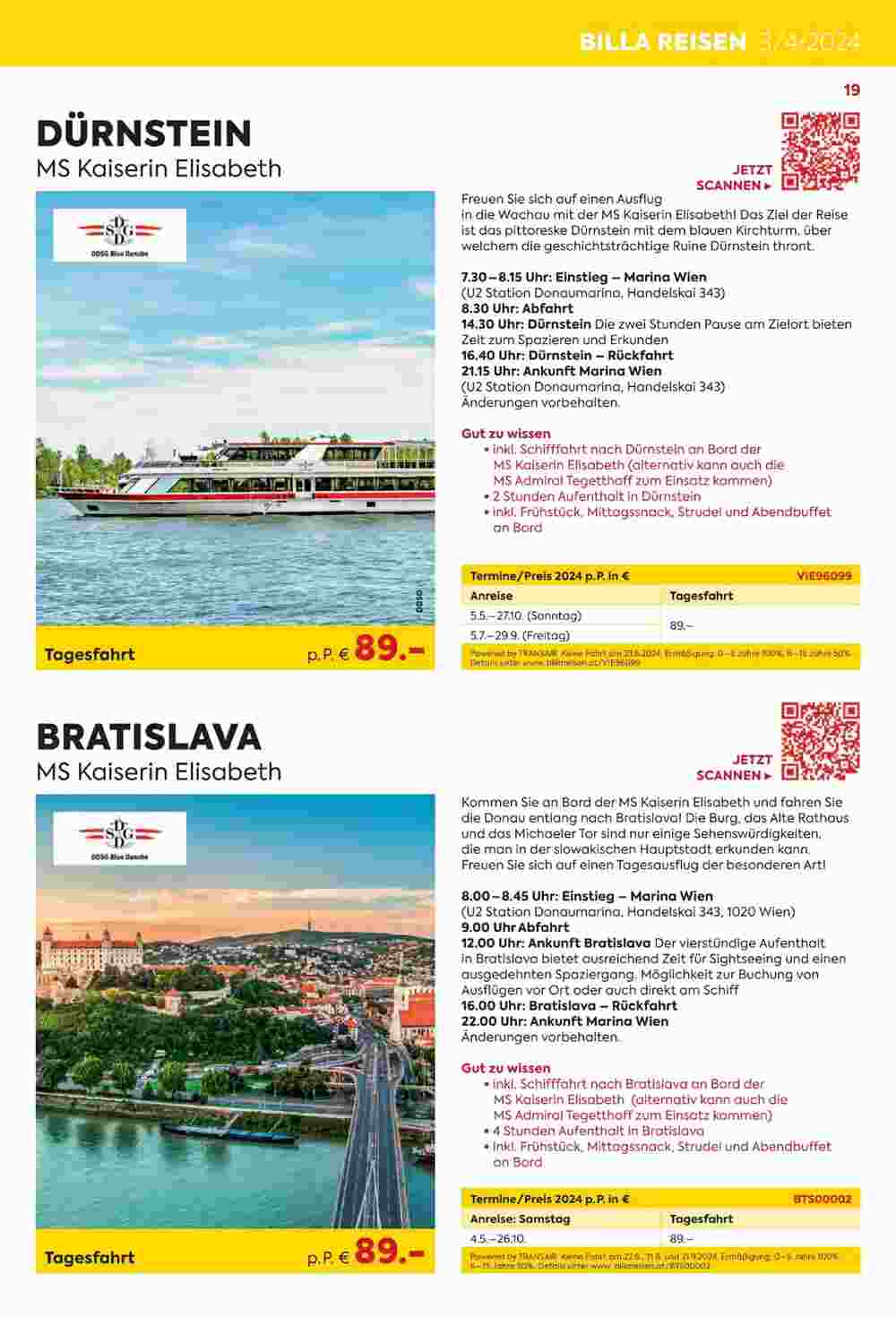 Billa Reisen Flugblatt (ab 01.03.2024) - Angebote und Prospekt - Seite 19