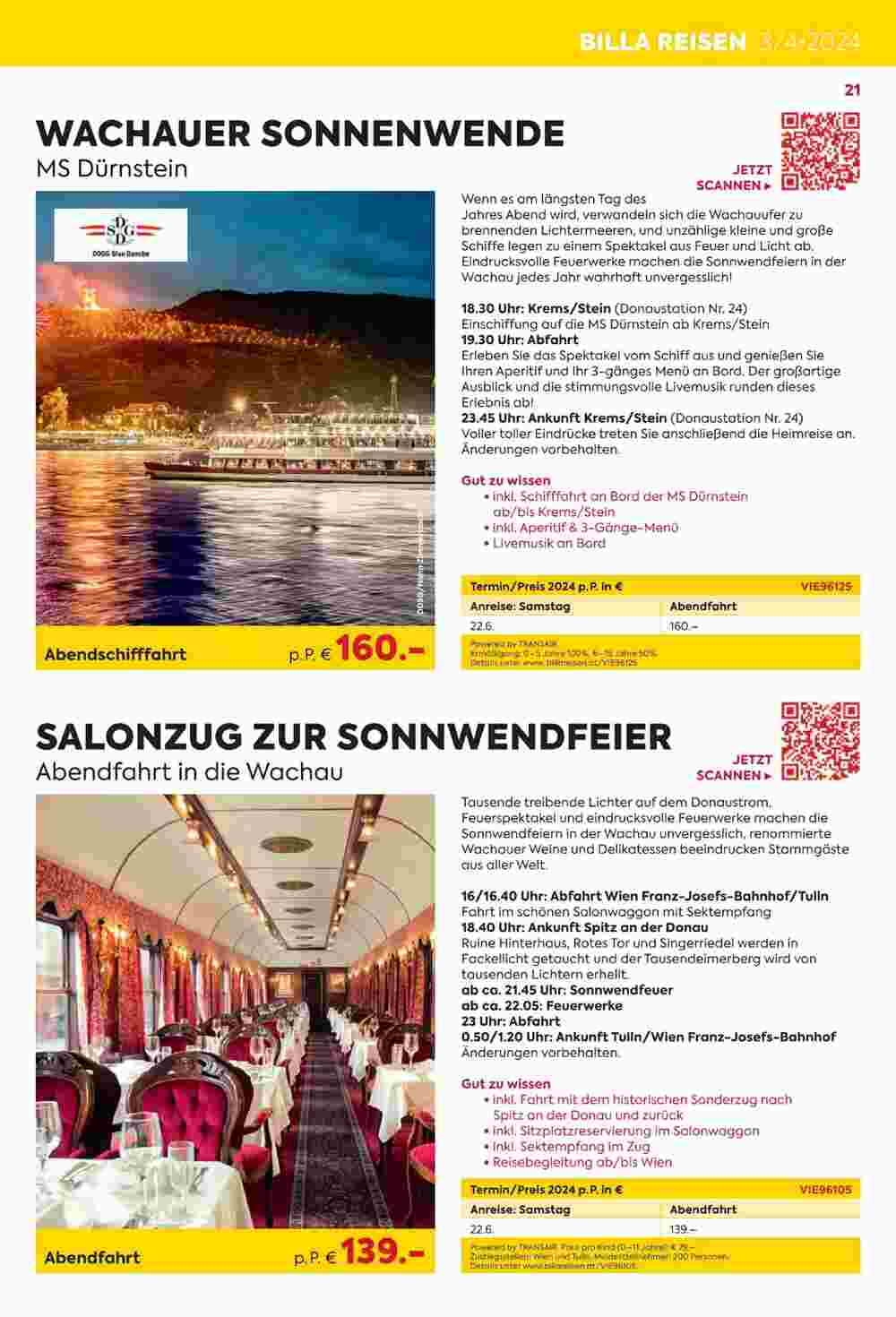 Billa Reisen Flugblatt (ab 01.03.2024) - Angebote und Prospekt - Seite 21