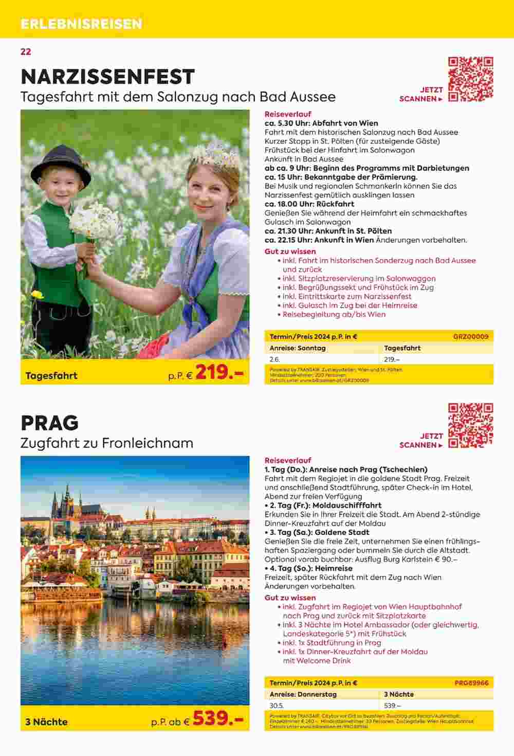 Billa Reisen Flugblatt (ab 01.03.2024) - Angebote und Prospekt - Seite 22