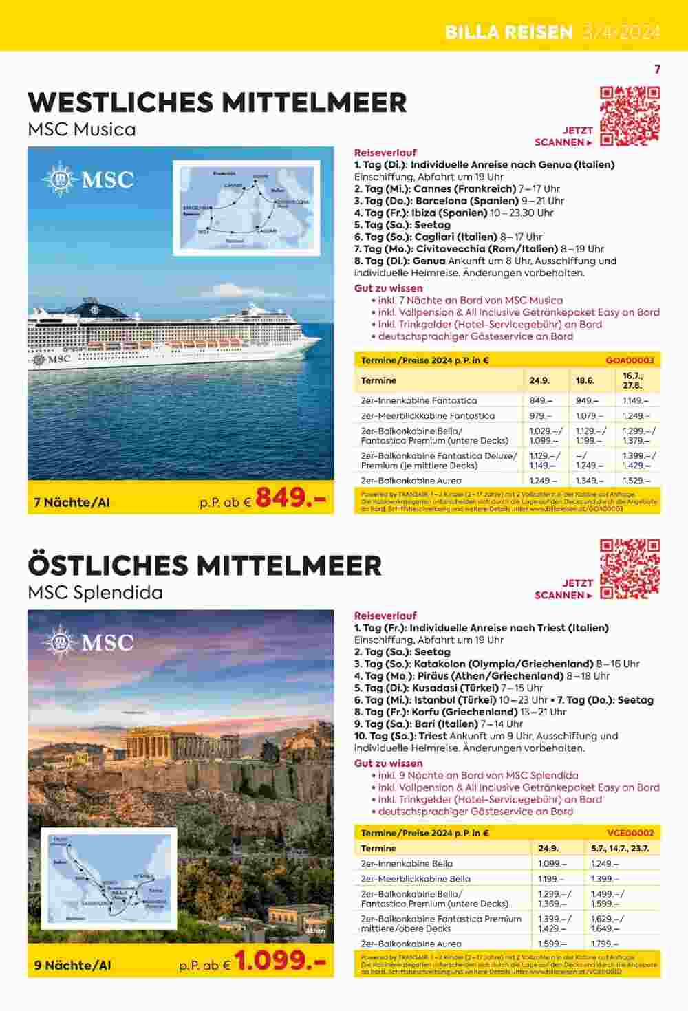 Billa Reisen Flugblatt (ab 01.03.2024) - Angebote und Prospekt - Seite 7