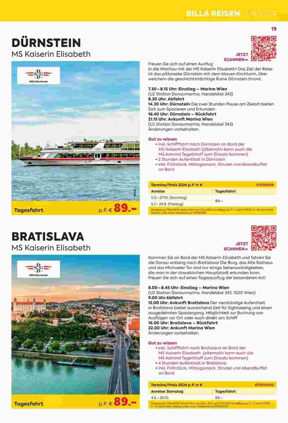 Billa Reisen Flugblatt (ab 06.03.2024) - Angebote und Prospekt - Seite 19