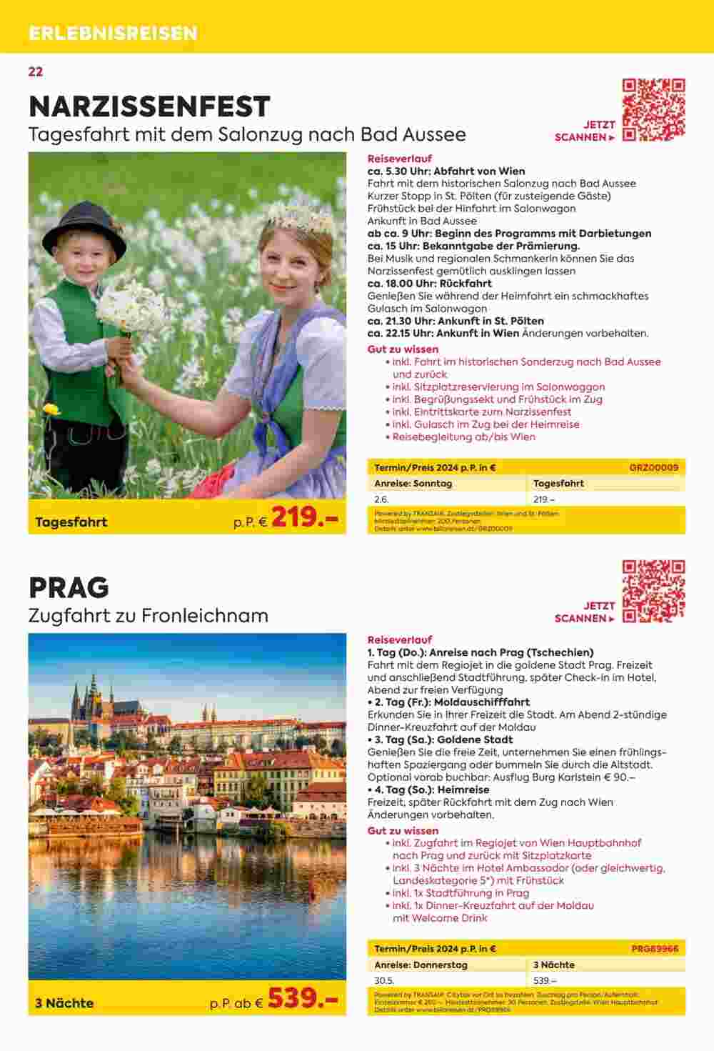 Billa Reisen Flugblatt (ab 06.03.2024) - Angebote und Prospekt - Seite 22