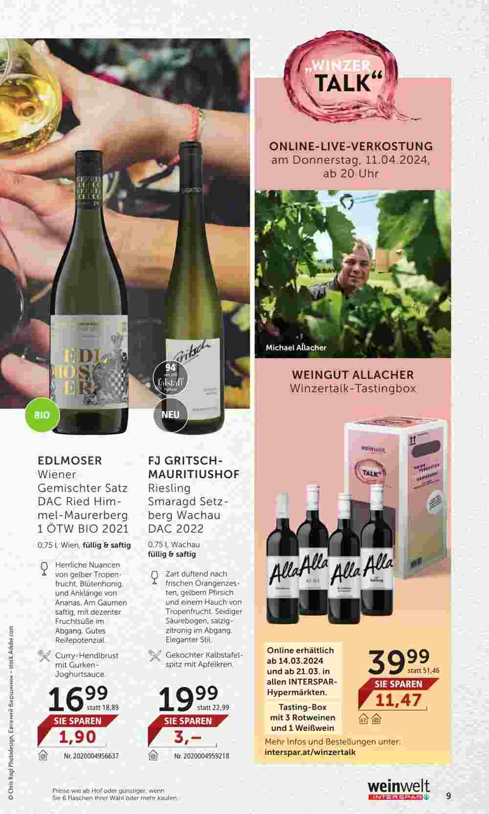 Weinwelt Interspar Flugblatt (ab 18.03.2024) - Angebote und Prospekt - Seite 9