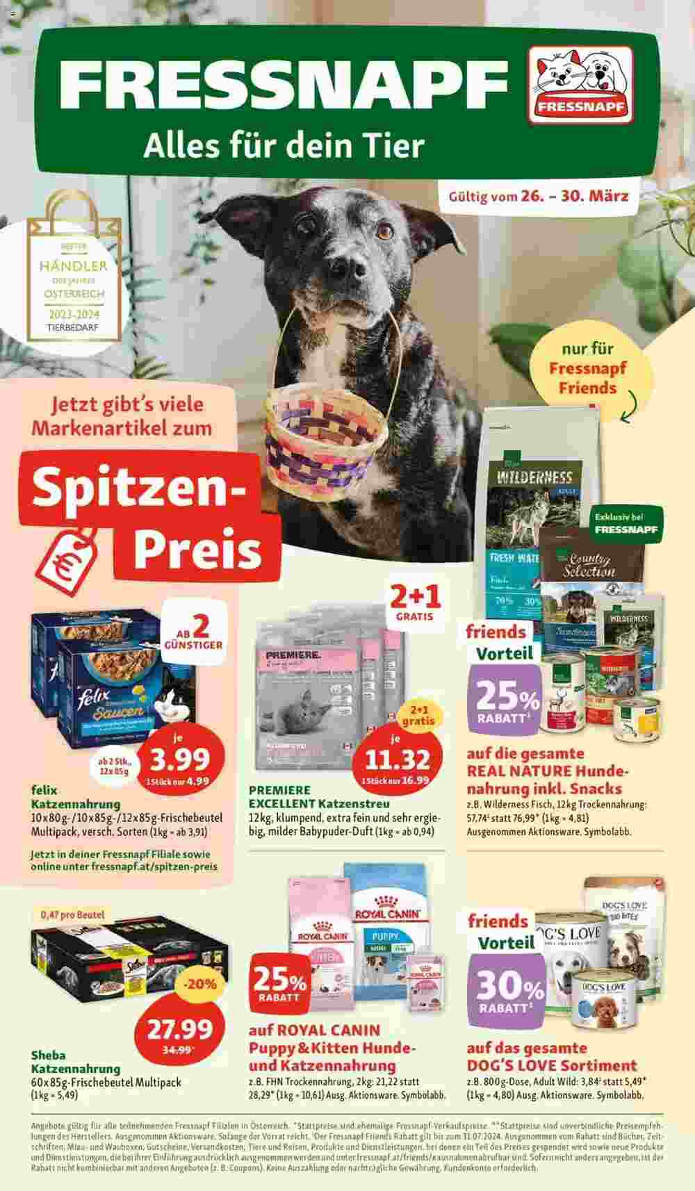 Fressnapf Flugblatt (ab 26.03.2024) - Angebote und Prospekt - Seite 1