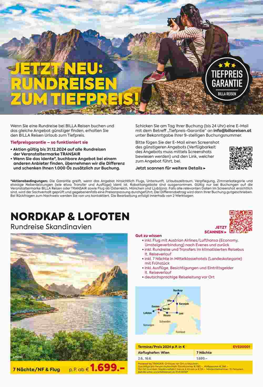 Billa Reisen Flugblatt (ab 01.04.2024) - Angebote und Prospekt - Seite 2