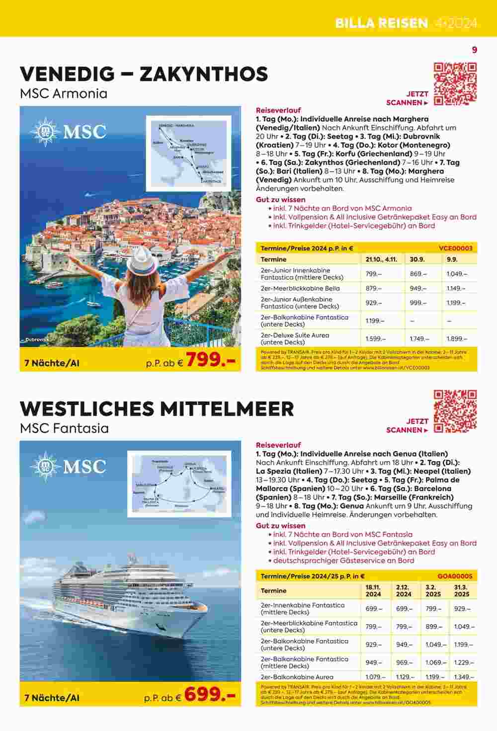 Billa Reisen Flugblatt (ab 02.04.2024) - Angebote und Prospekt - Seite 9