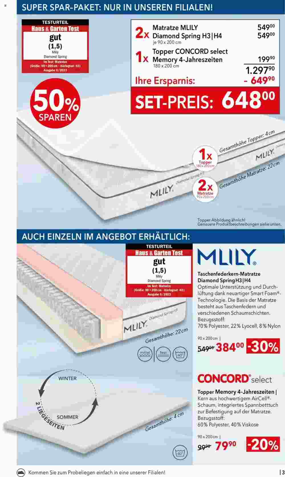 Matratzen Concord Flugblatt (ab 03.04.2024) - Angebote und Prospekt - Seite 3