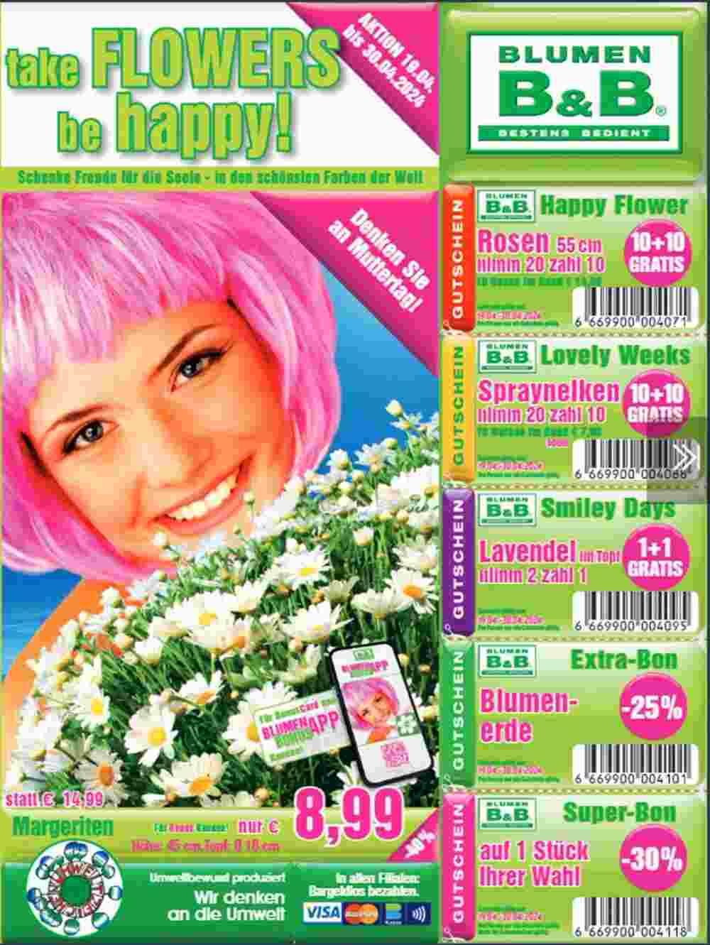 Blumen B&B Flugblatt (ab 18.04.2024) - Angebote und Prospekt - Seite 1