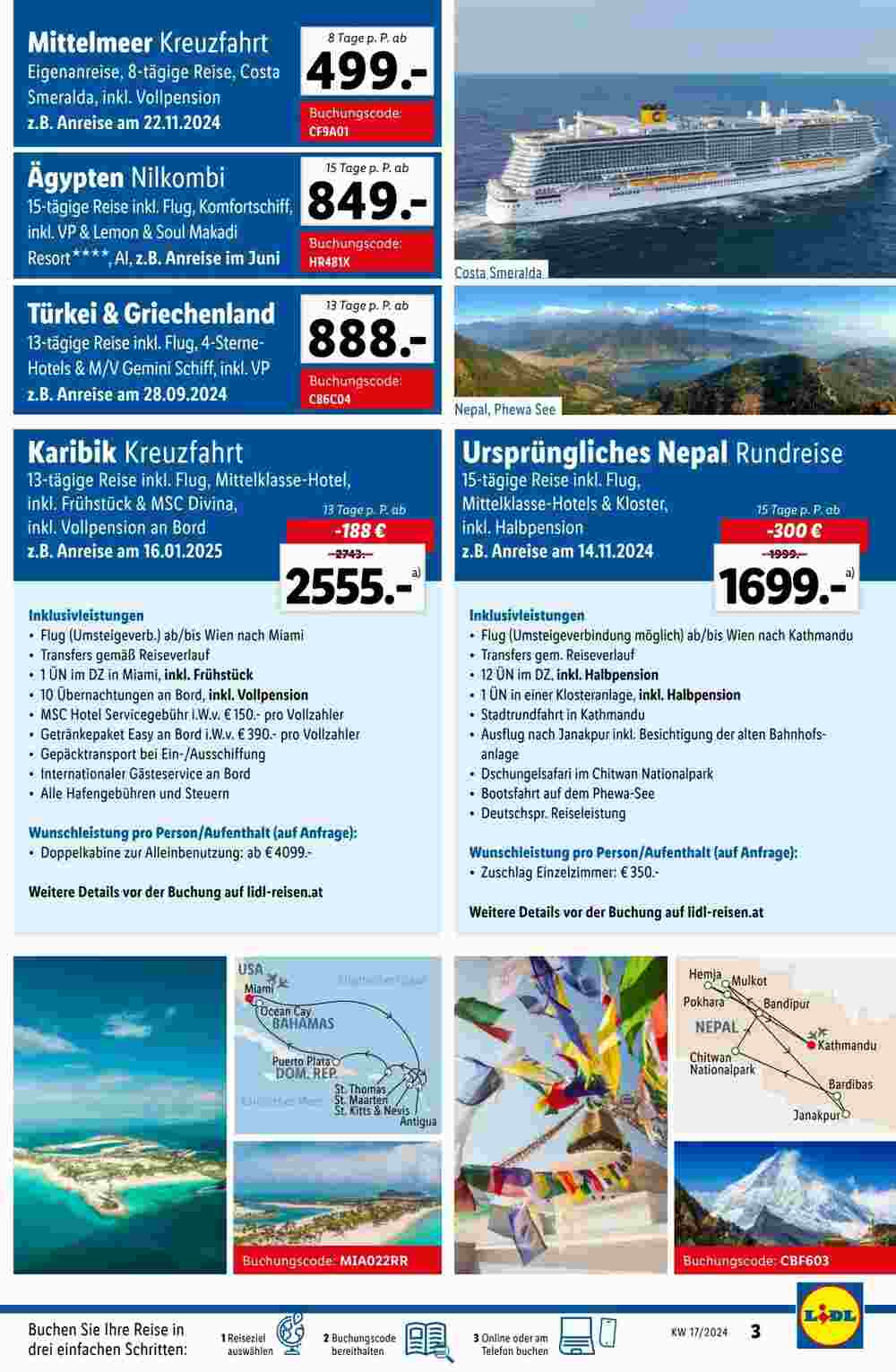 Lidl Reisen Flugblatt (ab 22.04.2024) - Angebote und Prospekt - Seite 3
