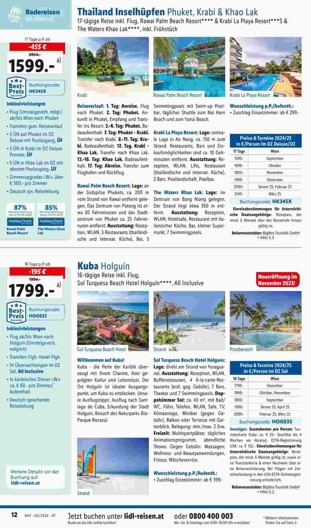 Lidl Reisen Flugblatt (ab 26.04.2024) - Angebote und Prospekt - Seite 12