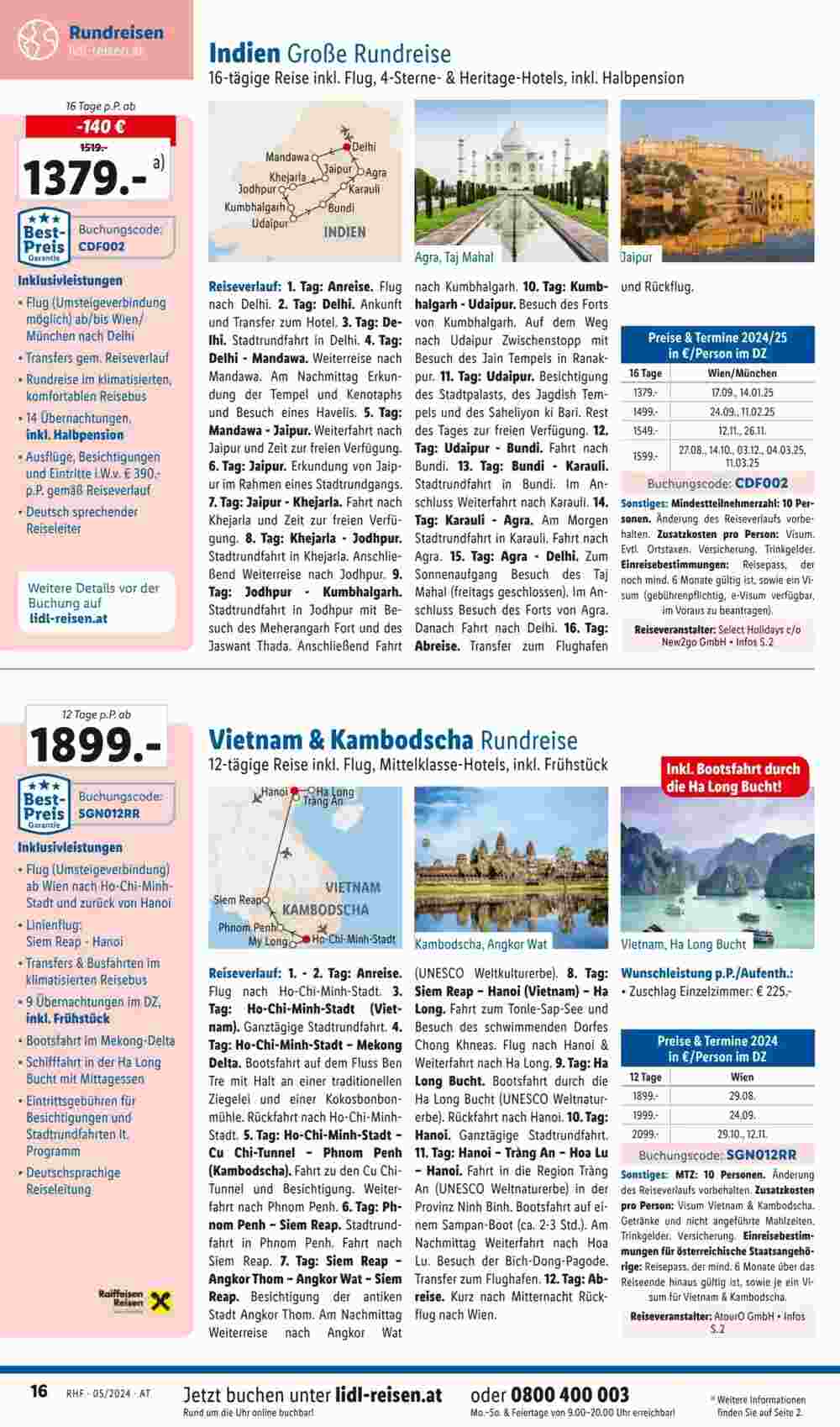 Lidl Reisen Flugblatt (ab 26.04.2024) - Angebote und Prospekt - Seite 16