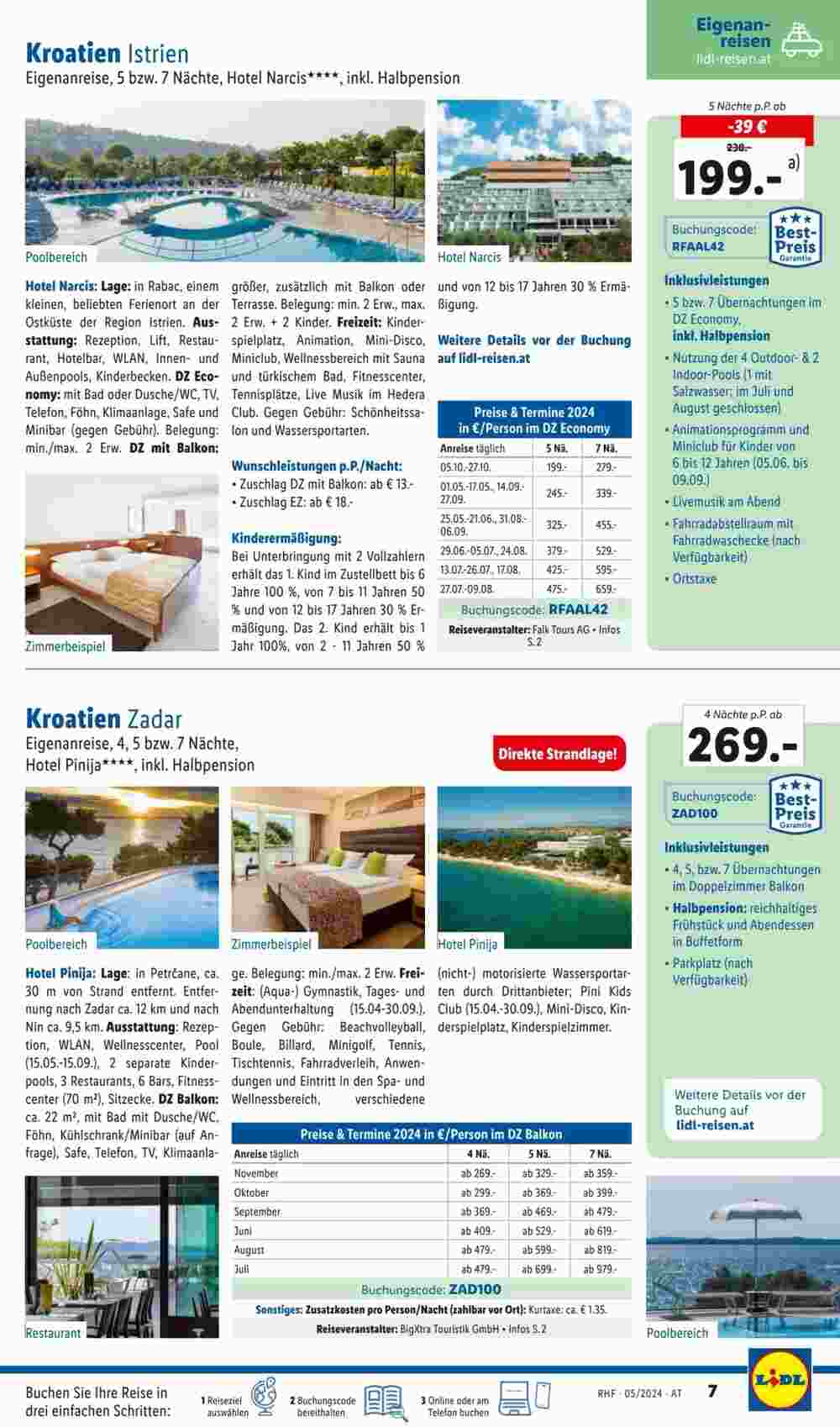 Lidl Reisen Flugblatt (ab 26.04.2024) - Angebote und Prospekt - Seite 7