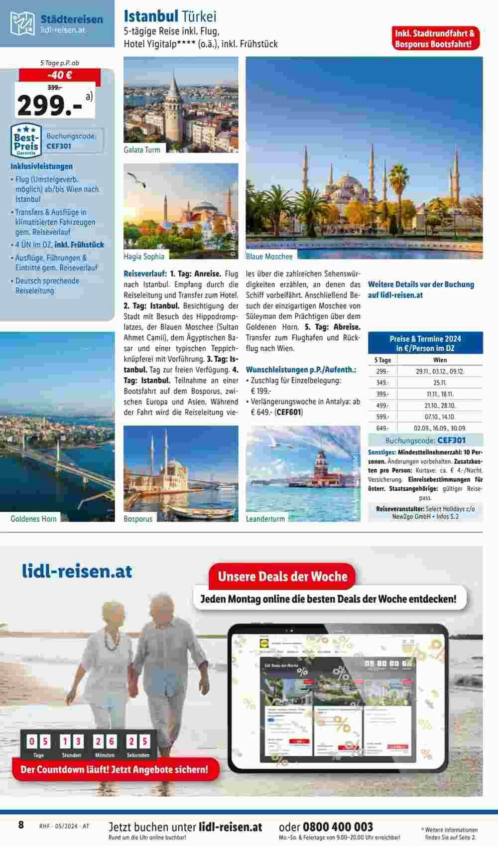 Lidl Reisen Flugblatt (ab 26.04.2024) - Angebote und Prospekt - Seite 8