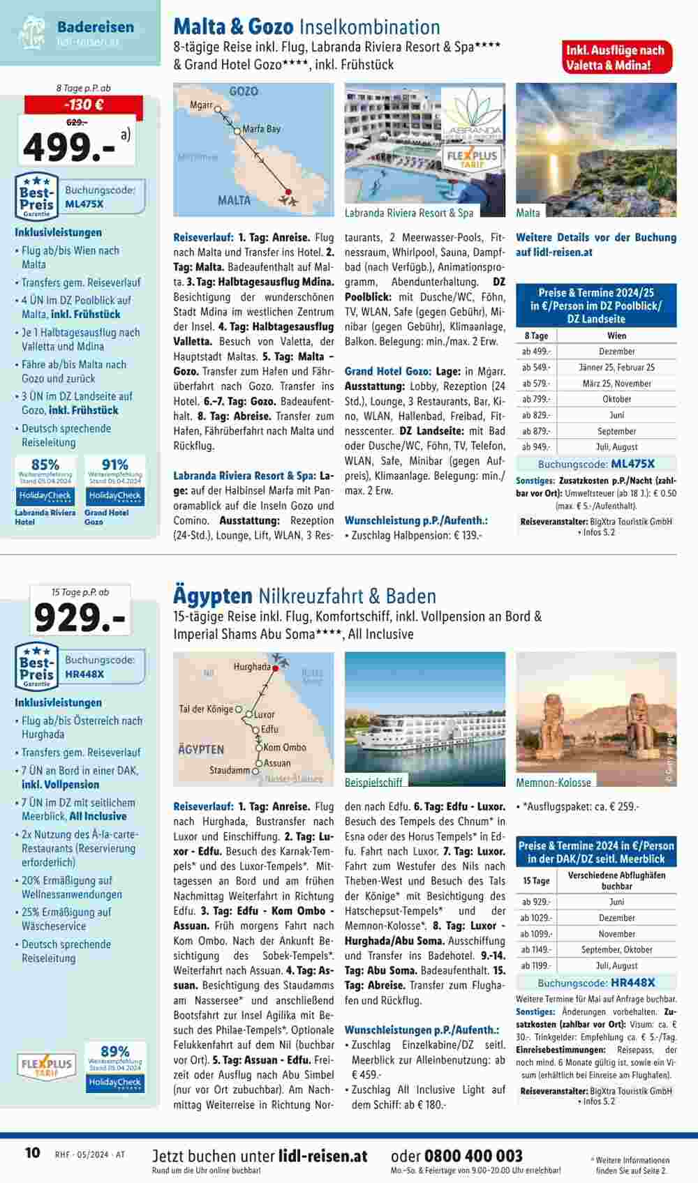 Lidl Reisen Flugblatt (ab 27.04.2024) - Angebote und Prospekt - Seite 10